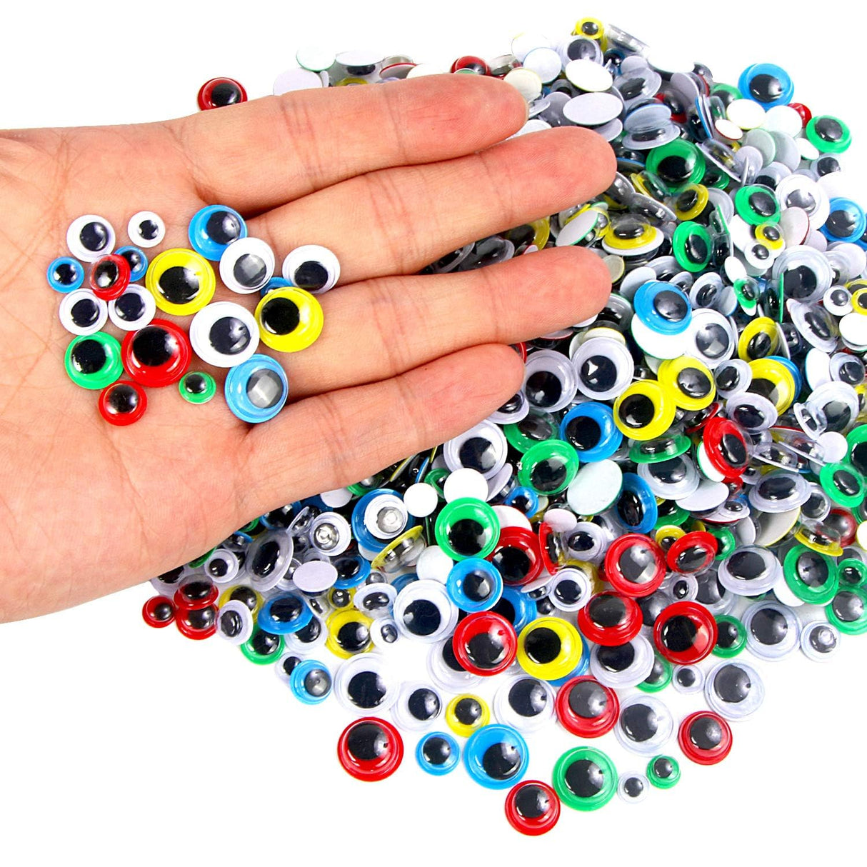 UPINS 1000 Pcs Self Adhesive Googly Wiggle Eyes for DIY, Multi Colors and Sizes Craft Sticker Eyes UPINS