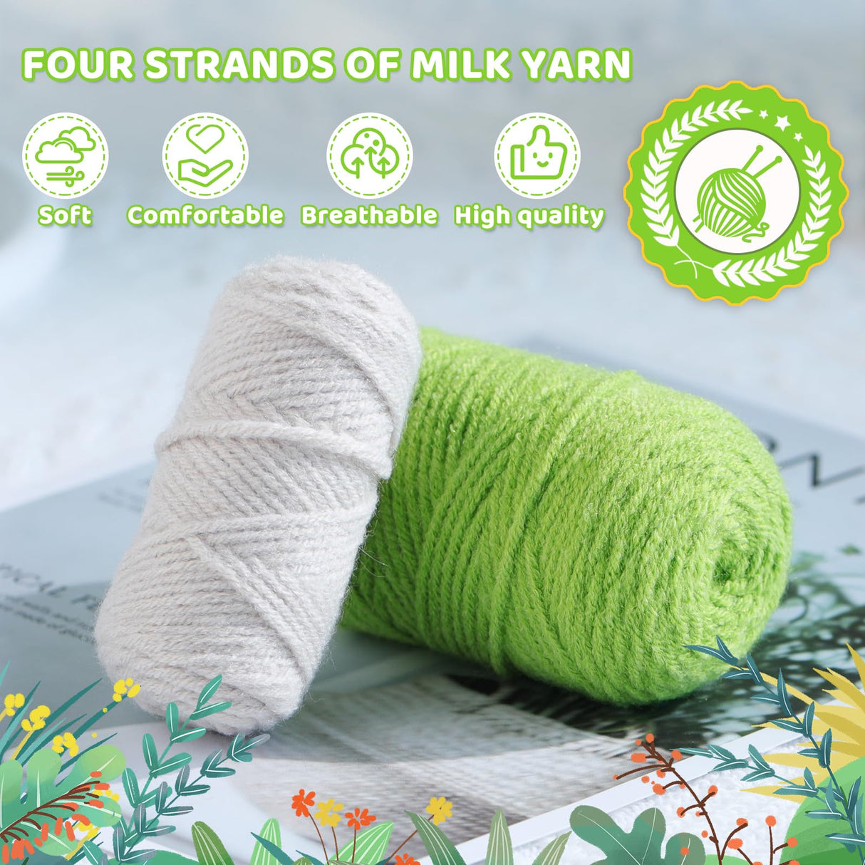 kdafio Crochet Kit for Beginners, Hanging Potted Plants Crochet Starter Kit with Step-by-Step Instructions and Video Tutorials Complete Crochet Kit for Beginners Decoration (Yellow Green Plants) kdafio