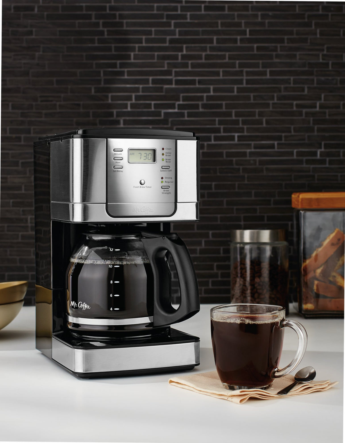 Mr. Coffee 12-Cup Programmable Coffee Maker, Stainless Steel Mr. Coffee