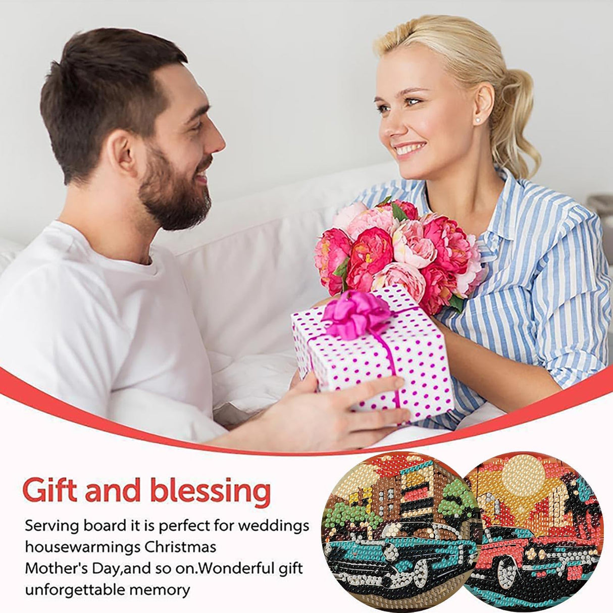 8 Pcs Car Diamond Painting Coasters Kits with Holder,DIY Diamond Art Coaster Kits for Adults,Diamonds Coasters Craft Supplies for Home Decor Gifts YarnMate