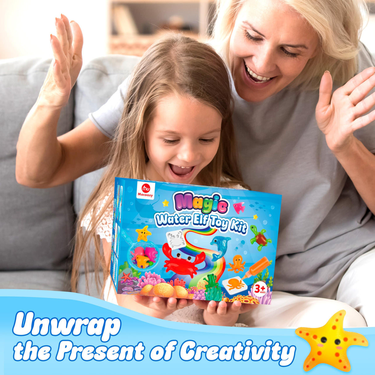 Mocoosy 20 Colors Magic Water Gel Kit for Kids, Aqua Fairy Water Elf Toy Kit with 20 Magic Gels & 16 Squishy Maker Molds, Squishy Making Kit Water Pets DIY STEM Toy Crafts Gifts for Boys Girls Mocoosy