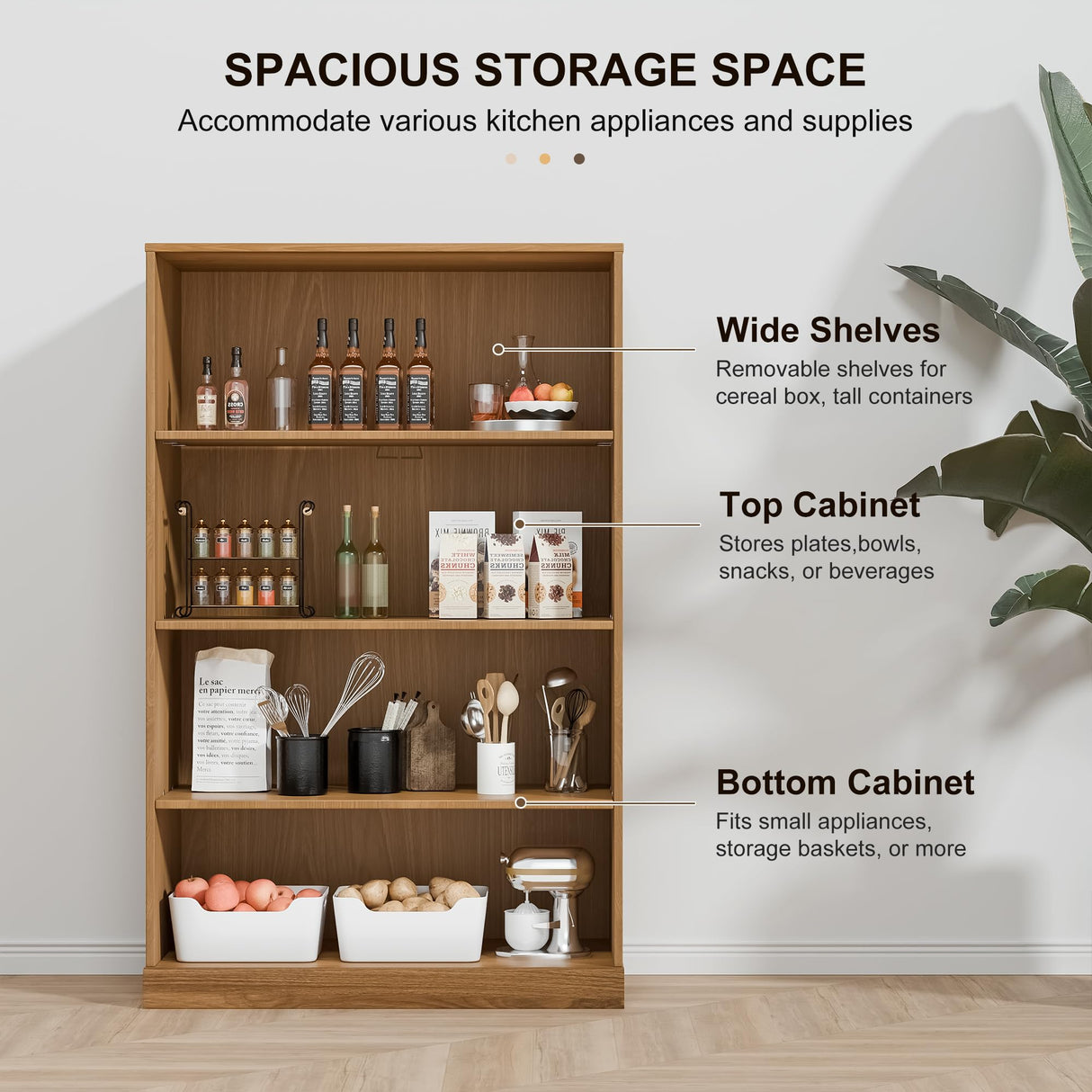 Casaphoria 49" H Wooden Bookcase, Heavy Duty Bookshelves, 4-Tier Wide Bookshelf with Large Storage Space for Home Office, 49" H x 31" W x 16" D, 68Lb, Black Casaphoria