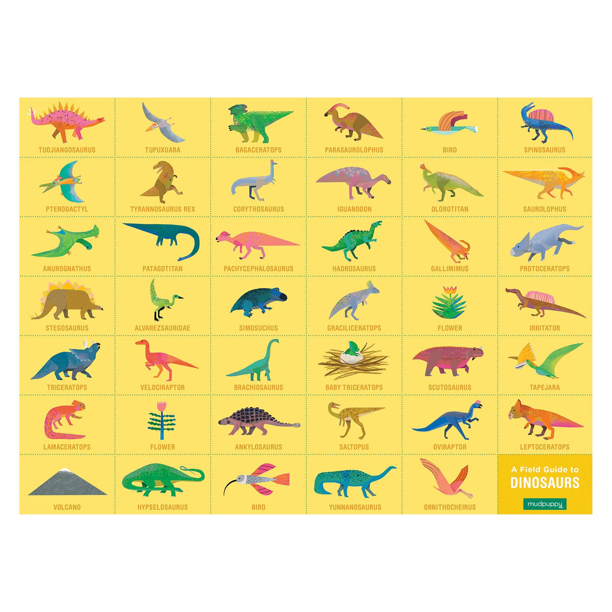 Mudpuppy Dinosaurs — 64 Piece Search & Find Puzzle Jigsaw Puzzle Featuring Diverse Prehistoric Animals and Over 40 Hidden Images to Find for Ages 4+ Mudpuppy