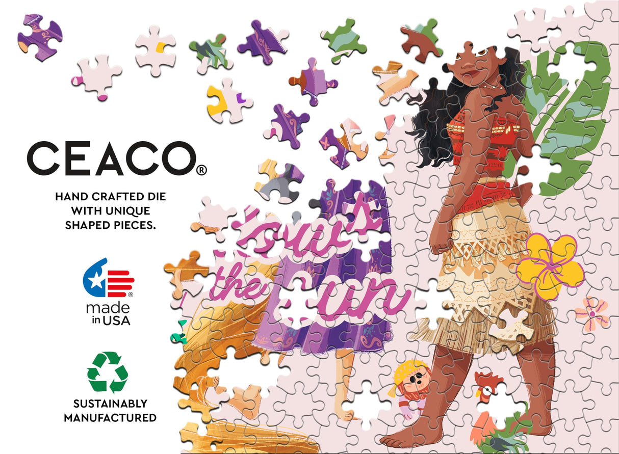 Ceaco - Disney Princess Featuring Rapunzel and Moana - Follow The Sun - 200 Piece Jigsaw Puzzle Ceaco