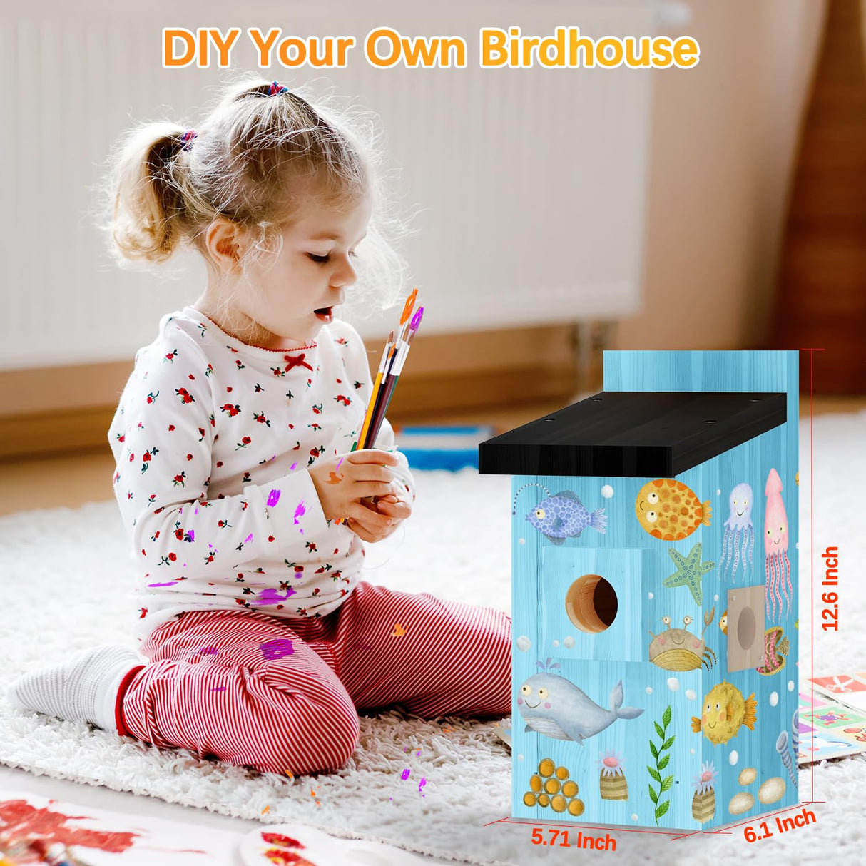 Smart Bird House with 5MP HD Camera, Solar-Powered & Night Vision - IP66 Weatherproof, App-Controlled Bird Watching for Bird Enthusiasts EYRIZON