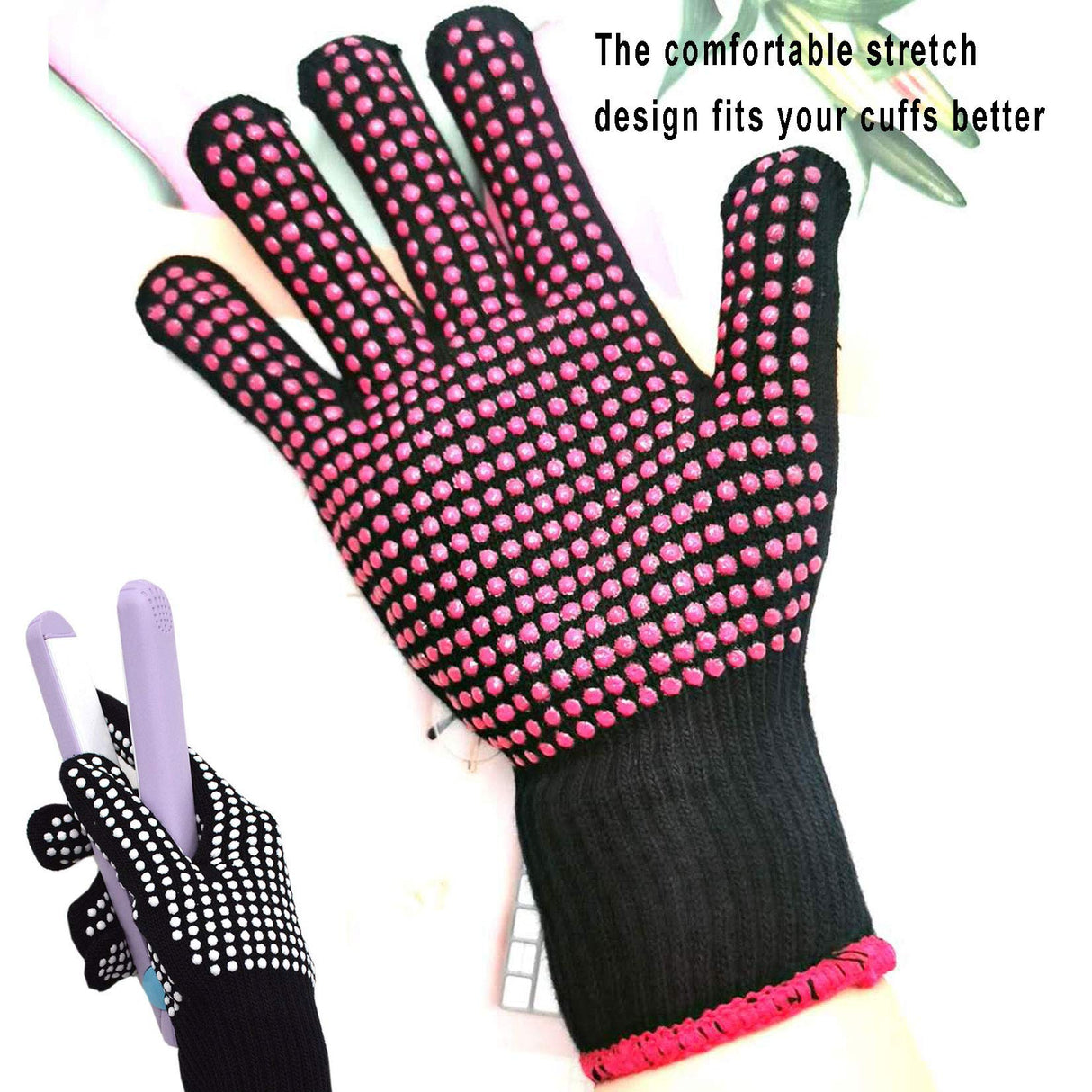 Markeny 3 Pair Heat Resistant Grill Gloves, Silicone Non-Slip Hot Insulated Glove for Barbecue, Cooking, Baking Markeny