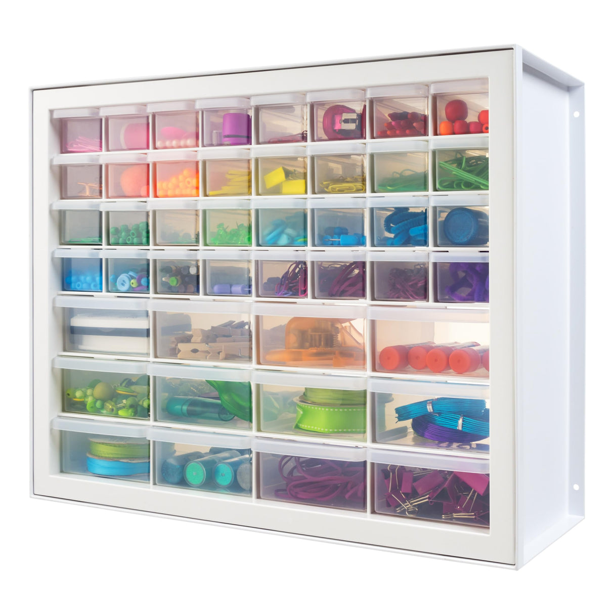 IRIS USA Screw Tool Organizer Small Parts Cabinet Chest, 44-Drawer Hardware Electronics Nuts Bolts Storage Drawers Organization Toolbox Garage Craft Business Teacher Beads Scrapbook Art Hobby - White IRIS
