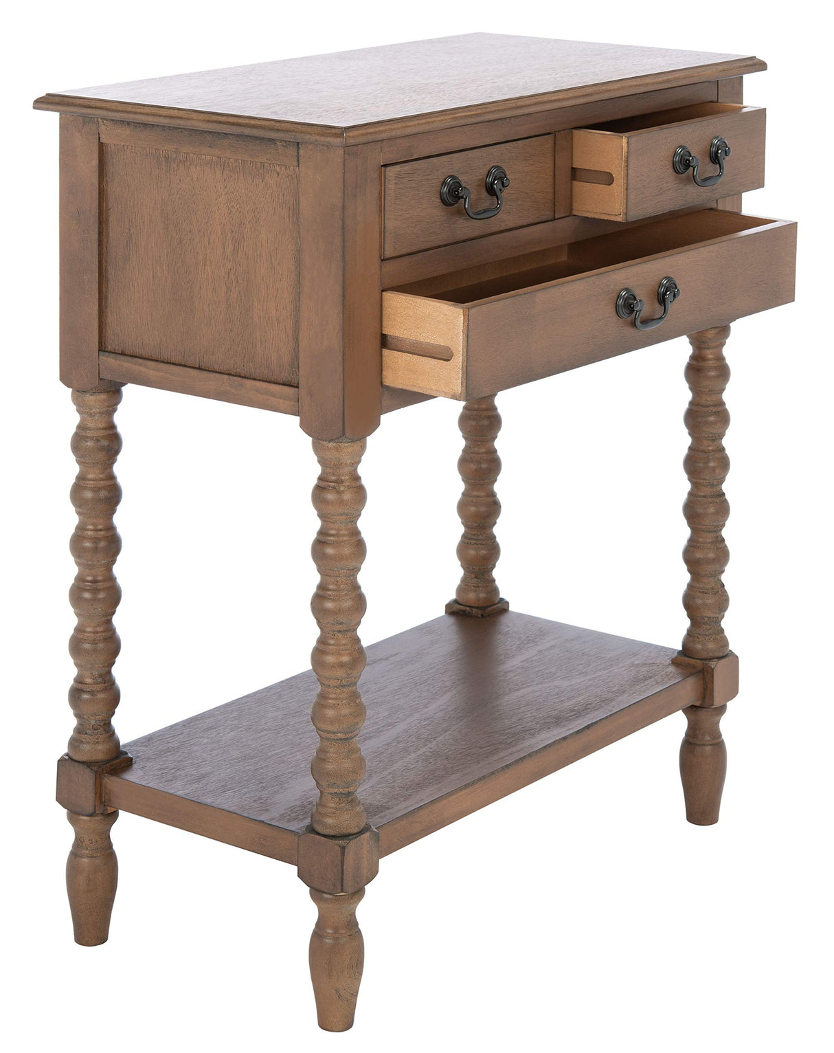SAFAVIEH Home Collection Athena Brown 3-Drawer Console Table Safavieh