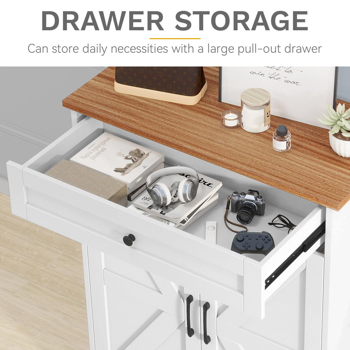 DWVO 6-Tier Shoe Cabinet with Doors & Drawer – Adjustable Shelves, Built-in Induction Strip for Entryway Living Room Storage (White) DWVO