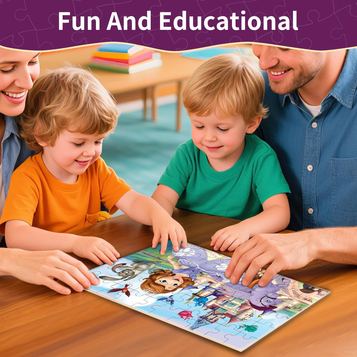 Puzzles for Kids Ages 4-6, 60 Piece Jigsaw Puzzles in Metal Box, Educational Learning Toys for Boys and Girls, Premium Puzzle Games, Kids Puzzle Gift Eagarch