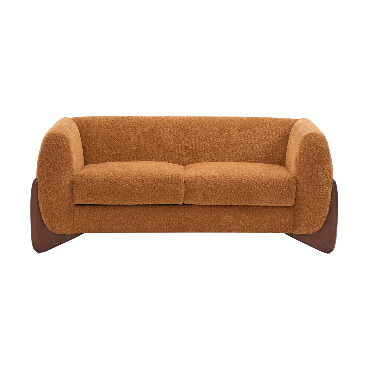 Christopher Knight Home Alma 63" Boucle Loveseat with Wood Legs, 2 Seater Sofa Couches for Living Room, Upholstered Couch Chair, Soft Seating Lounge Sofa Chair, Cozy Loveseat with Armrest, Caramel Christopher Knight Home