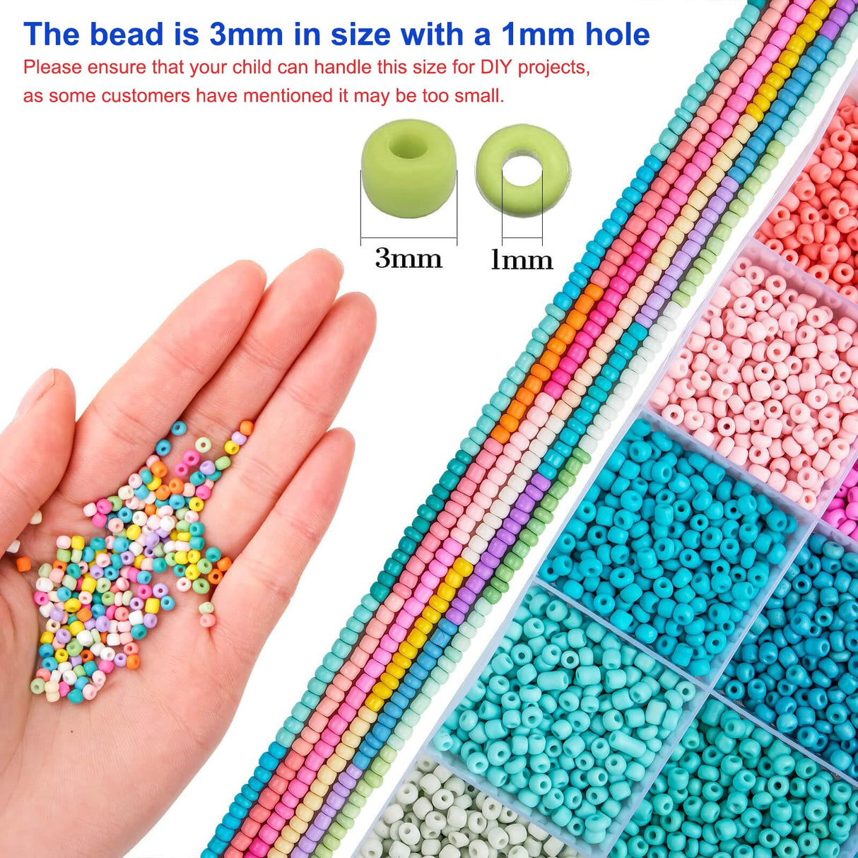 3mm Glass Seed Beads for Bracelet Jewelry Making 24 Colors Bracelet Making Kit for Girls Adults DIY Friendship Bracelets Kits with Letter Beads TEXGIZRLY