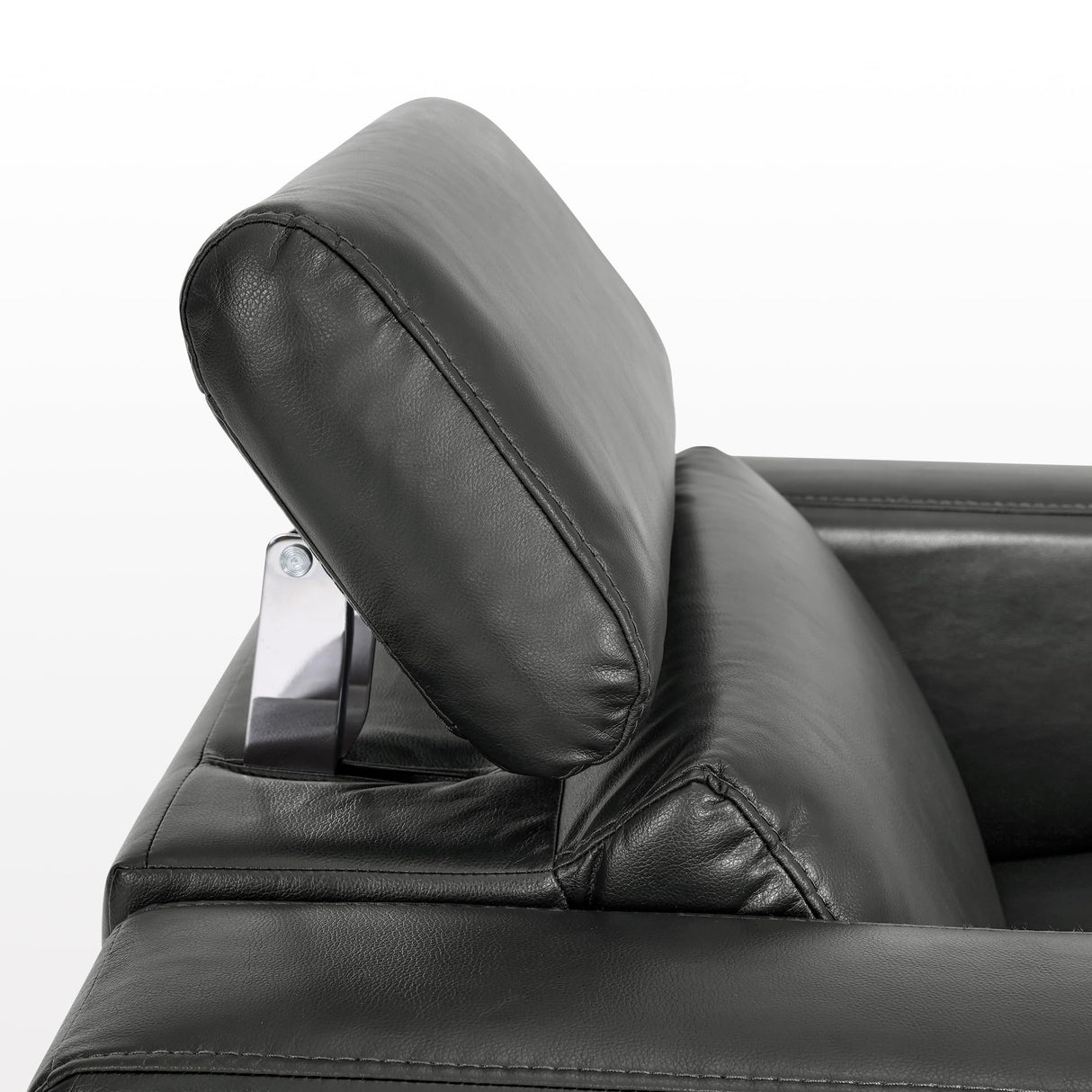 MCombo Zero Wall Recliner Chair, Wall Hugger Power Recliner Chair with Adjustable Headrest, High Wood Leg, USB Charge Ports, for Living Room, Small Spaces, HL128 (Faux Leather, Dark Grey) MCombo