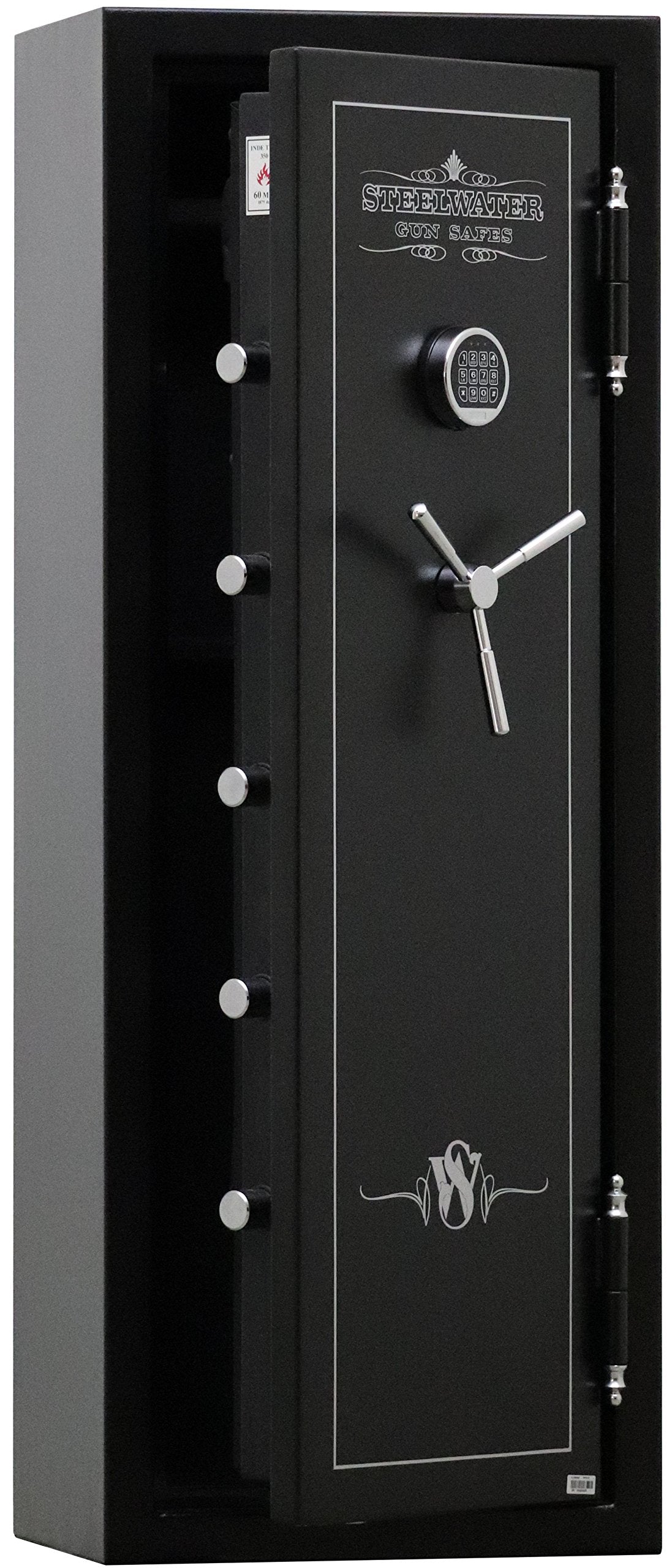 STEELWATER GUN SAFES NEW and IMPROVED Steelwater Heavy Duty 16 Long Gun Fire Protection for 60 Minutes AMSW592216-BLK Steelwater Gun Safes