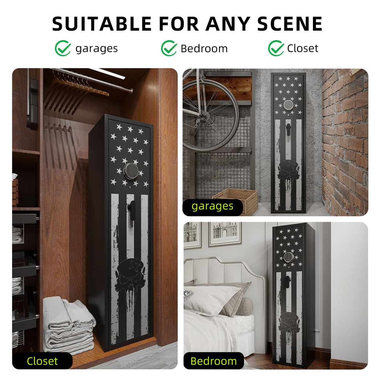 BUTISOW 6 Gun Safe, Gun Safe for Rifles and Pistols, Large Capacity Rifle Safe,Gun Cabinet for Home Rifles and Shotguns, Gun Safe with Handgun Pistol Pouch, Removable Shelf and 2 Gun Racks BUTISOW