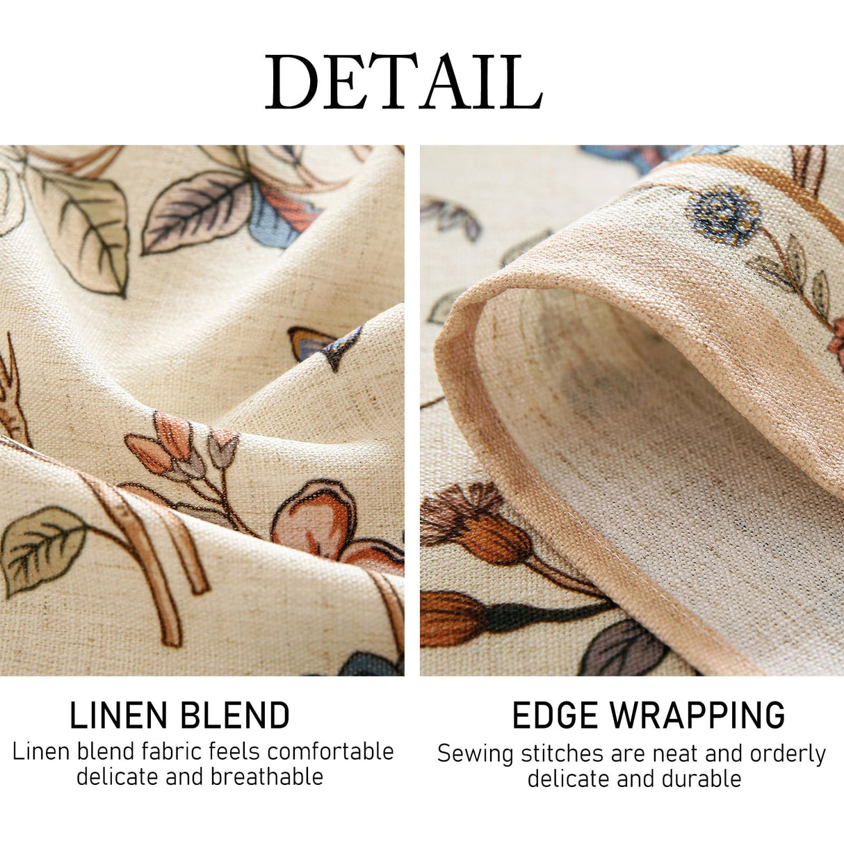 ISAENNE French Tablecloth for Rectangle Tables,Linen Table Cloth with Flowers and Birds Pattern,Heavy Durable Table Cover for Dining Thanksgiving Kitchen Decor Party Banquet Christmas,67"*118" ISAENNE