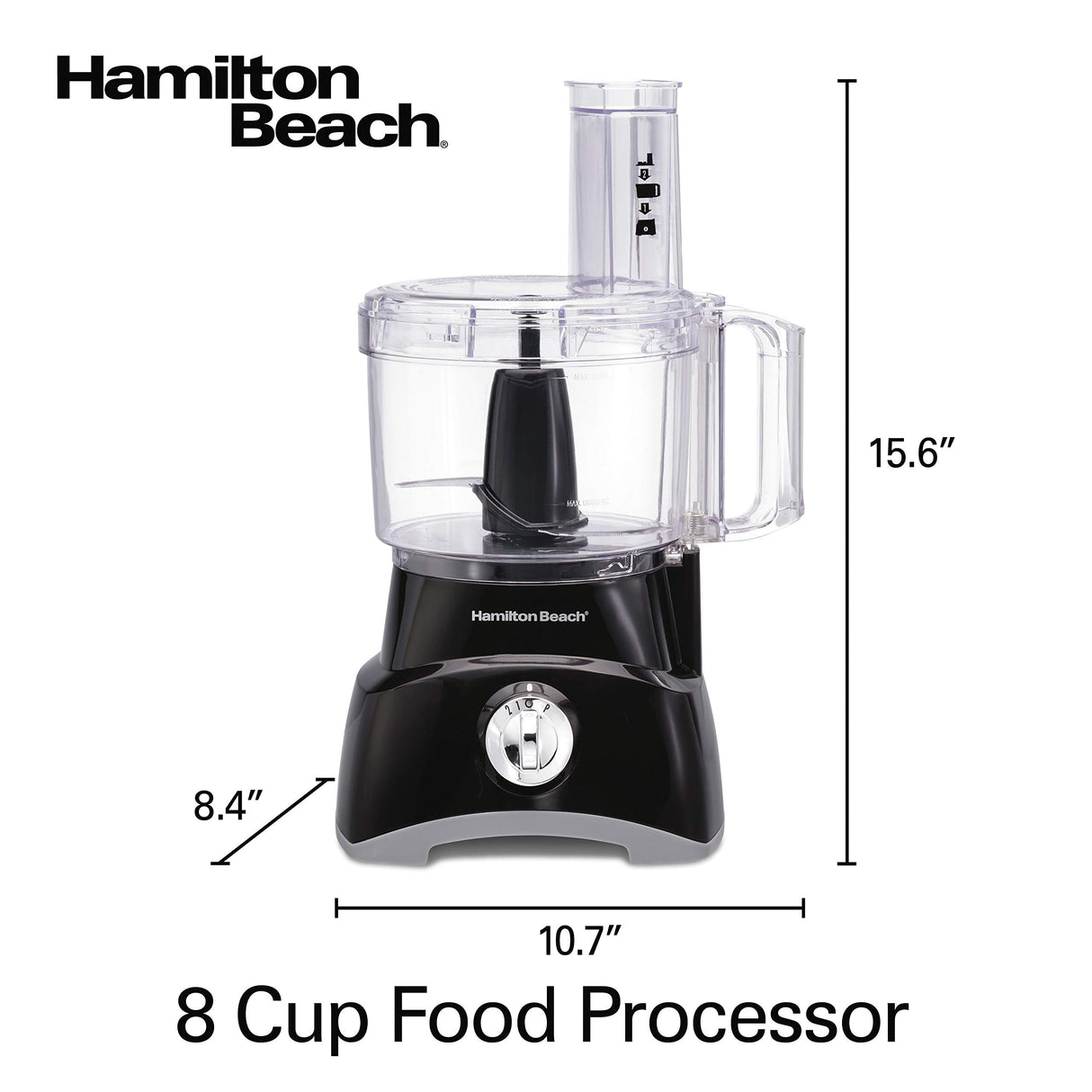 Hamilton Beach Food Processor & Vegetable Chopper for Slicing, Shredding, Mincing, and Puree, 8 Cup, Black Hamilton Beach