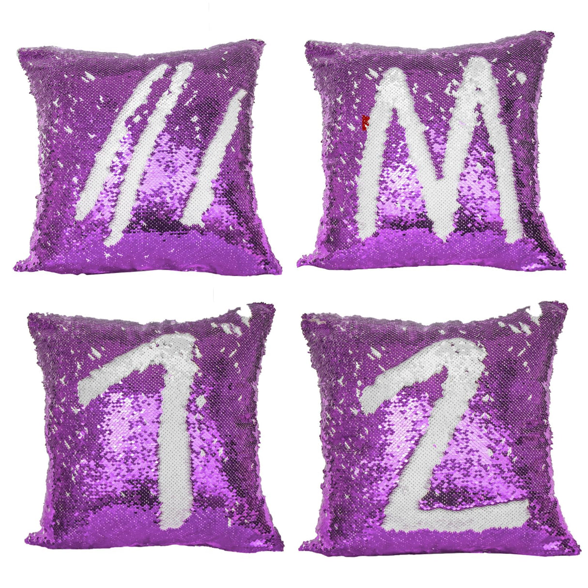 JYFLZQ Sublimation Sequin Pillow Case Blanks 16''x16'' - Set of 2 Lavender Reversible Flip Sequin Pillow Cushion Covers, Personalized for Kids, Friends, Mom JYFLZQ