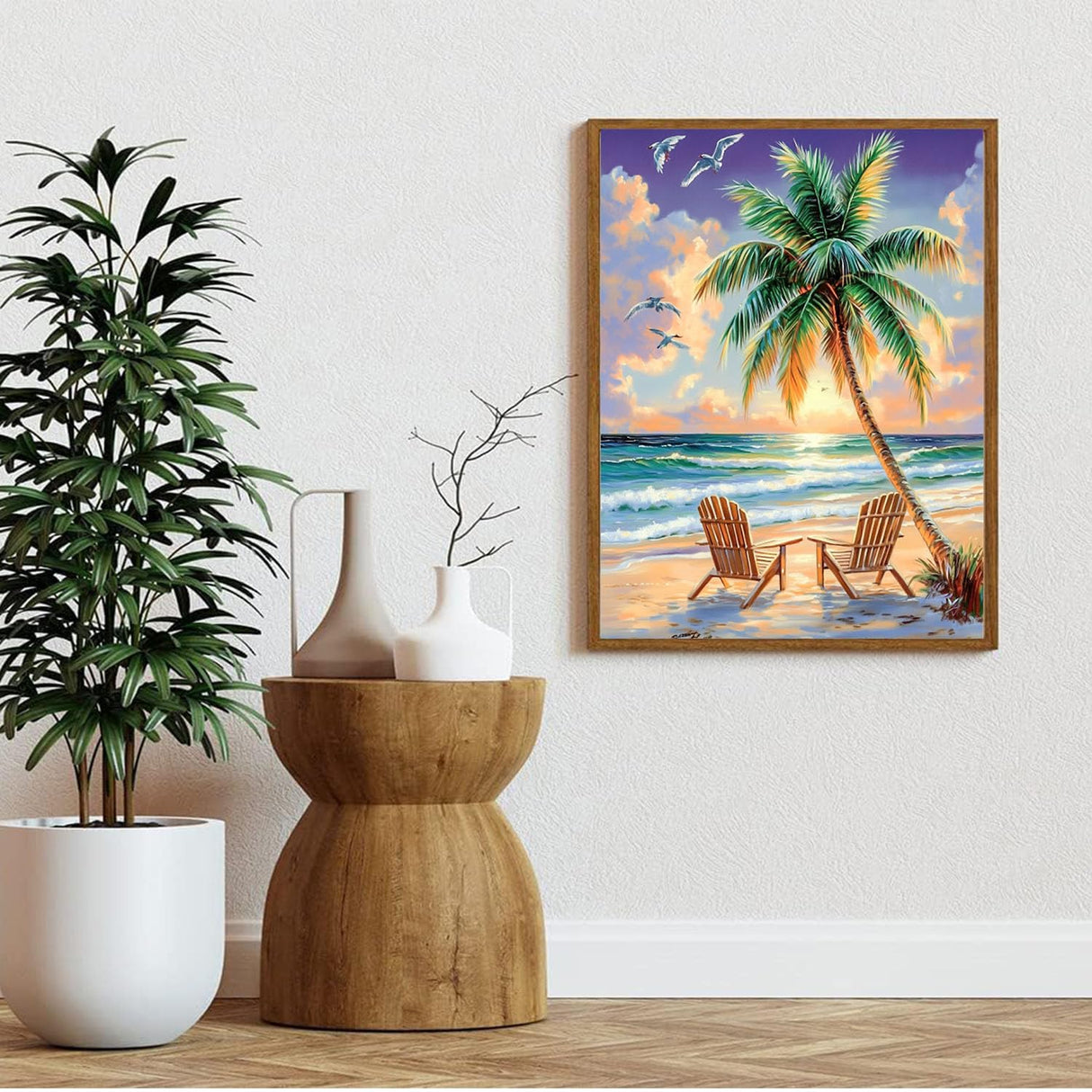 Beach Diamond Painting Kits for Adults- Beach Diamond Art Kits for Adults, Landscape Gem Painting Kit for Adult for Gift Home Wall Decor 12x16 Inch Gemozaic