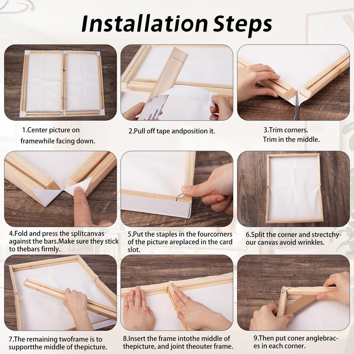 EFOTIML DIY Solid Wood Canvas Frame Kit 16X20'' for Paint by Number&Oil Painting&Diamond Painting by Number Wooden Art Frames EFOTIML