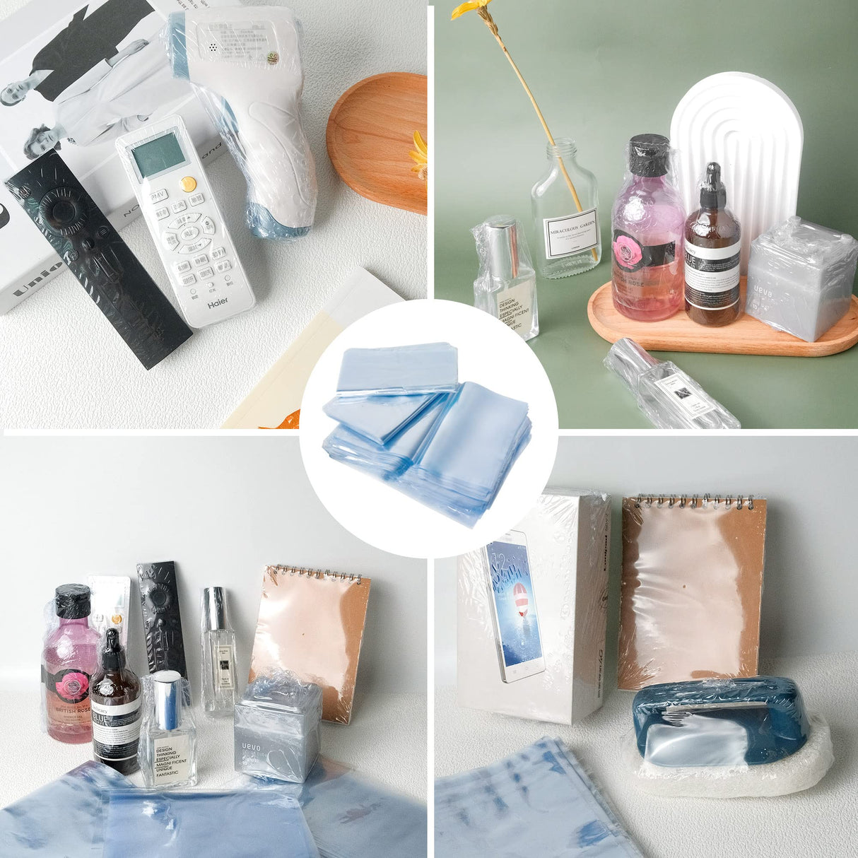 500 Pcs 6x8 Inch POF Heat Shrink Wrap Bag,Dveda Clear Odorless Shrink Wrap Bag with Vent Hole, Heat Shrink Film Wrap for Packagaing Books,DVD/CD,Sublimation Tumblers,Soap,Bath Bombs,Small Gifts Dveda