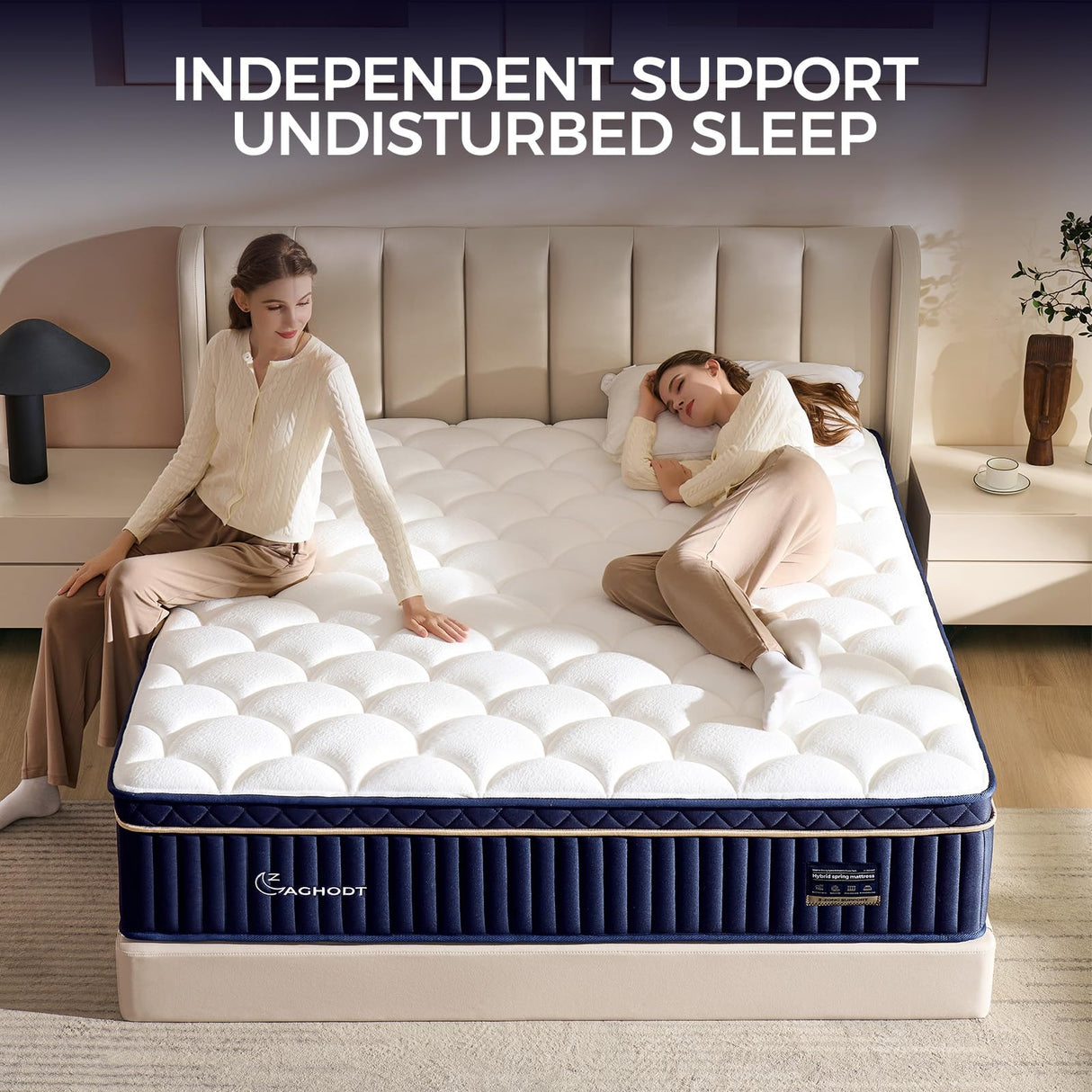 Queen Mattress, 14 Inch Queen Size Hybrid Mattress in a Box, Medium Firm Memory Foam mattress, with Individual Pocket Springs, Upgrade Zoned Support, Motion Isolation&Pressure Relief, CertiPUR-US AGHODT