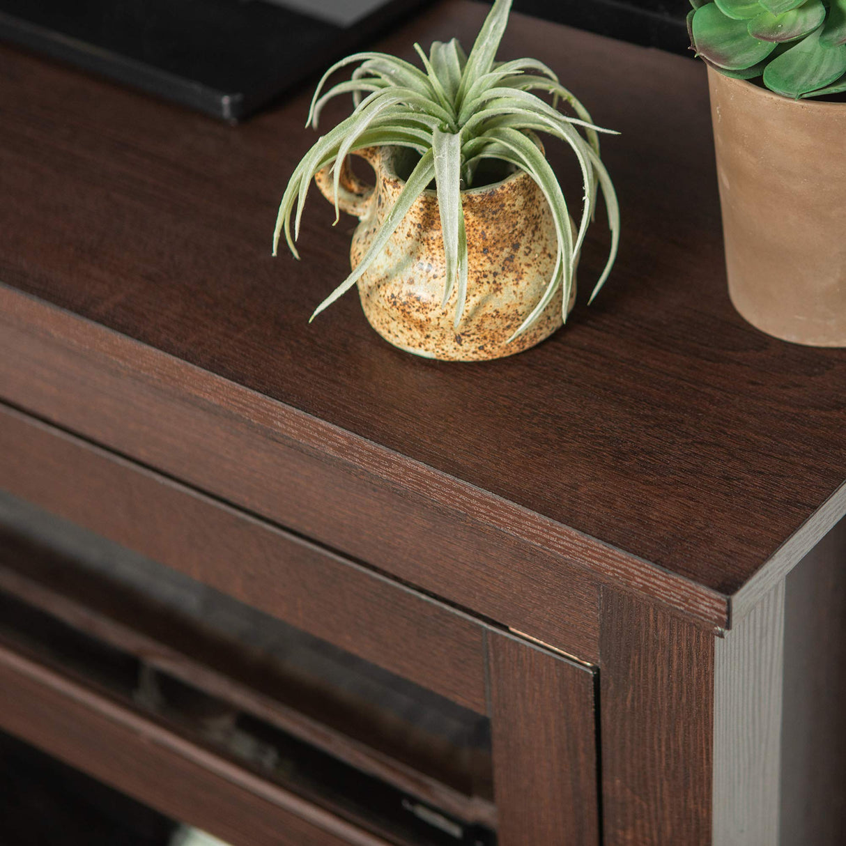 Walker Edison Modern Farmhouse Wood Corner Universal TV Stand for TV's up to 50" Flat Screen Living Room Storage Entertainment Center, 44 Inch, Espresso Brown Walker Edison