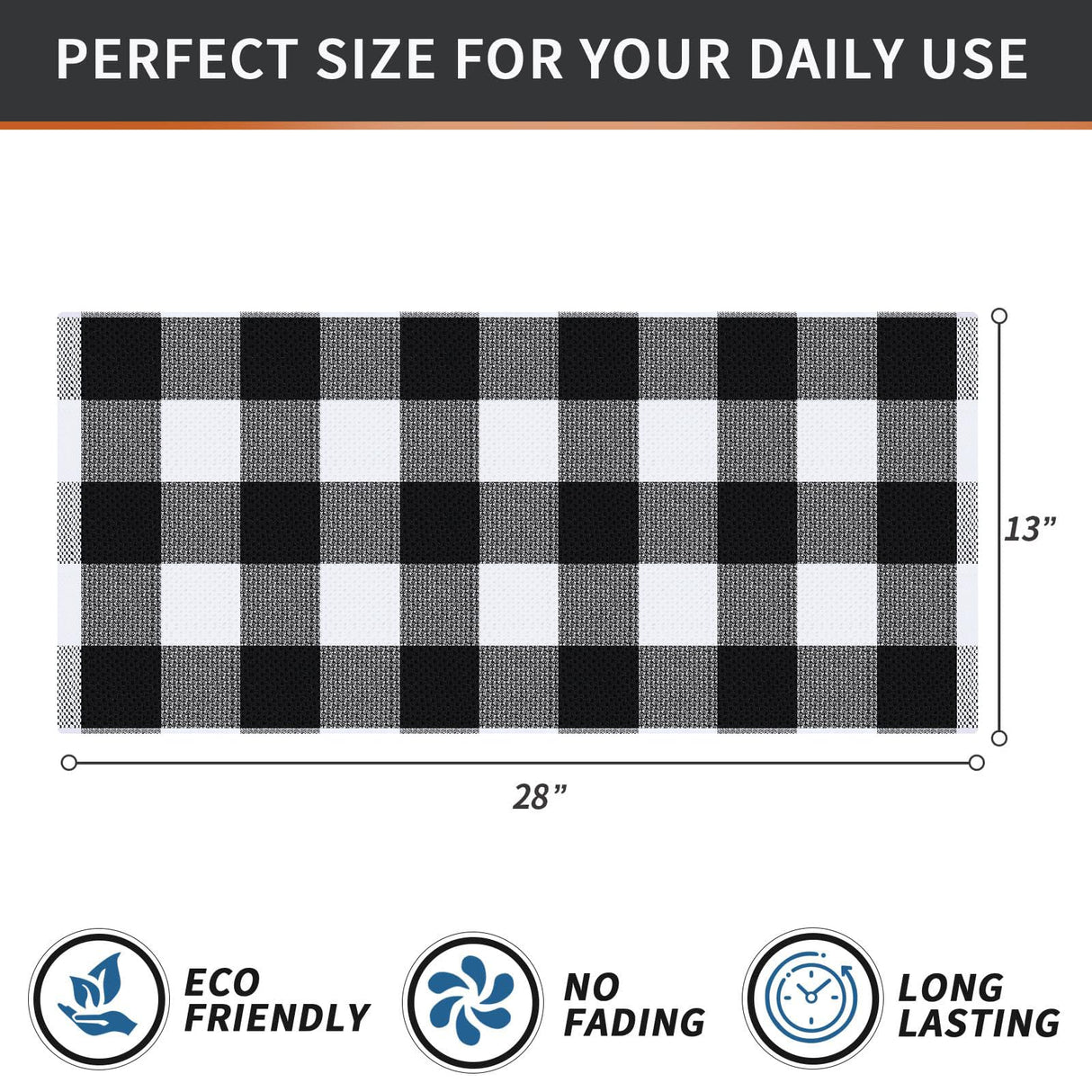 Homaxy 100% Cotton Waffle Weave Check Plaid Kitchen Towels, 13 x 28 Inches, Super Soft and Absorbent Dish Towels for Drying Dishes, 4-Pack, White & Black Homaxy