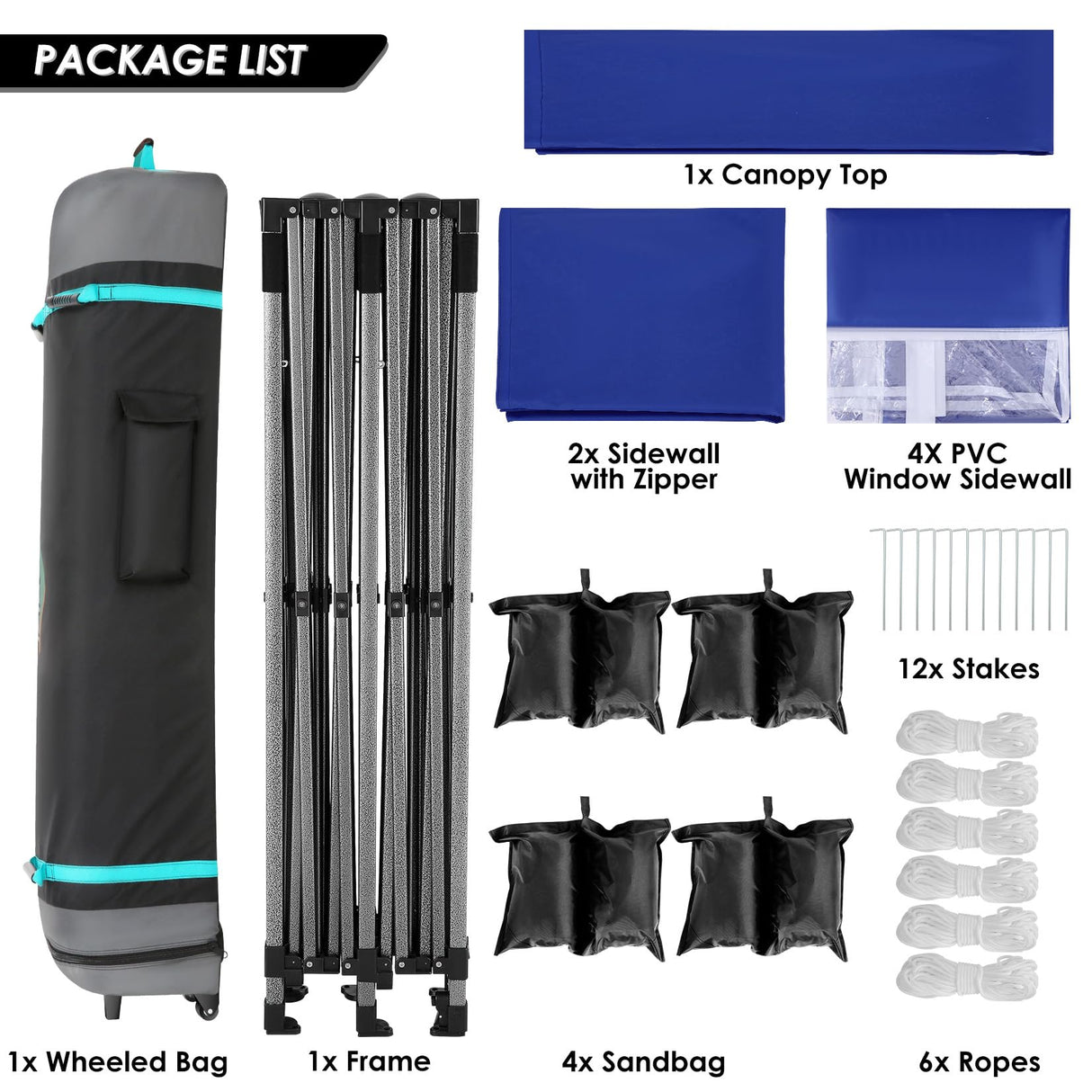 COBIZI 10x20 Heavy Duty Pop up Canopy Tent with 6 sidewalls Easy Up Commercial Outdoor Canopy Wedding Party Tents for Parties All Season Wind & Waterproof Gazebo with Roller Bag,Navy Blue(Thickened) COBIZI