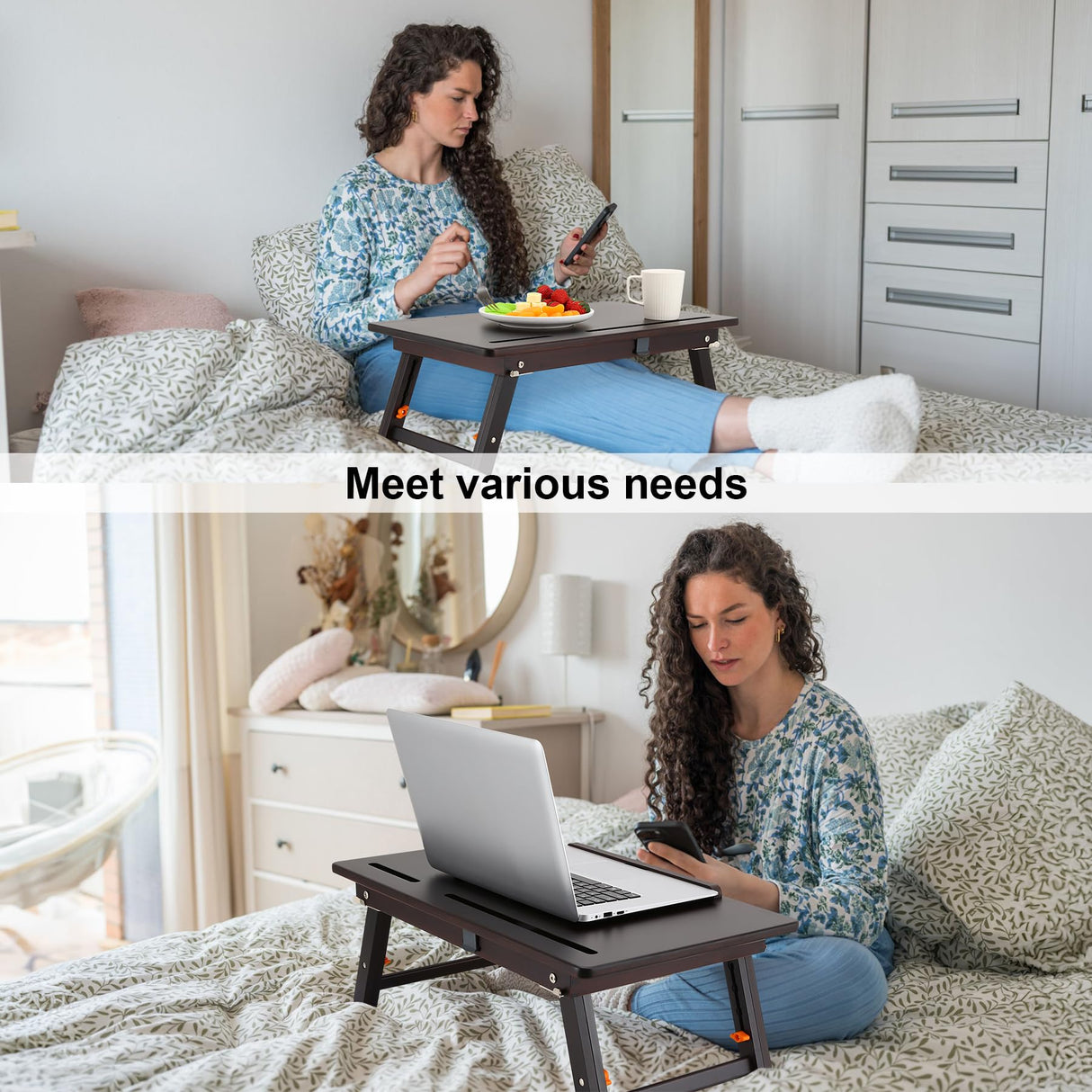 Nnewvante Drawing Table Foldable Drafting Desk with Adjustable Height & Angle Bamboo Drawing Board Easel with Tablet and Phone Slots for Painting, Drafting, Writing, Reading Nnewvante