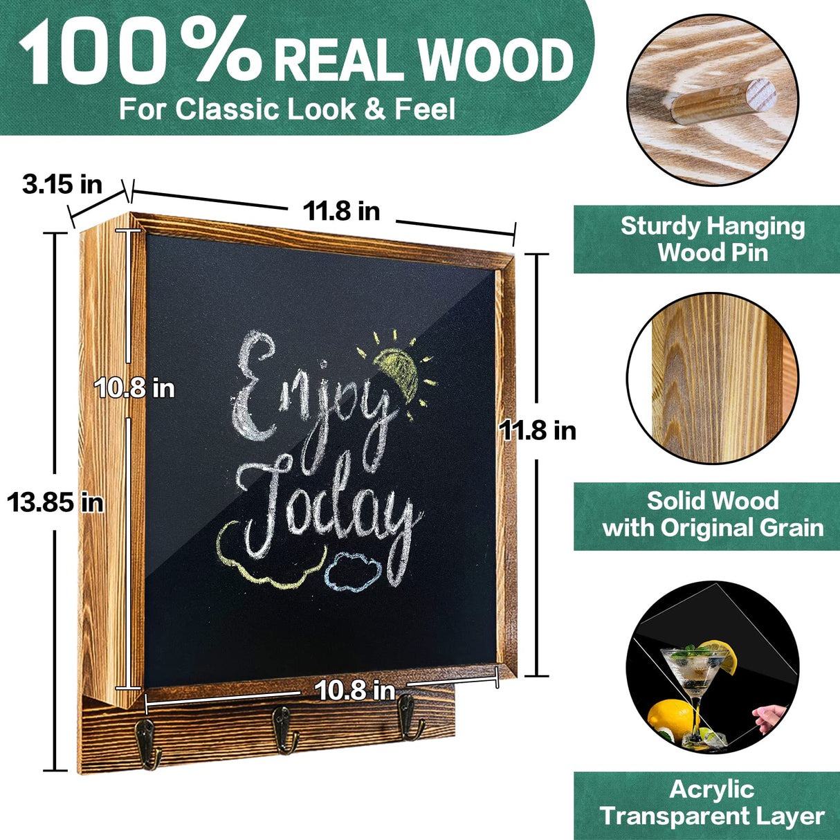 MOCAS Hidden Gun Storage, Hidden Wall Gun Safe Pistol Rack Shelf with 3 Hooks for Secret Decor Concealment Furniture, Art Storage Cabinet Wooden Storage Shelves Indoor Picture Frame MOCAS