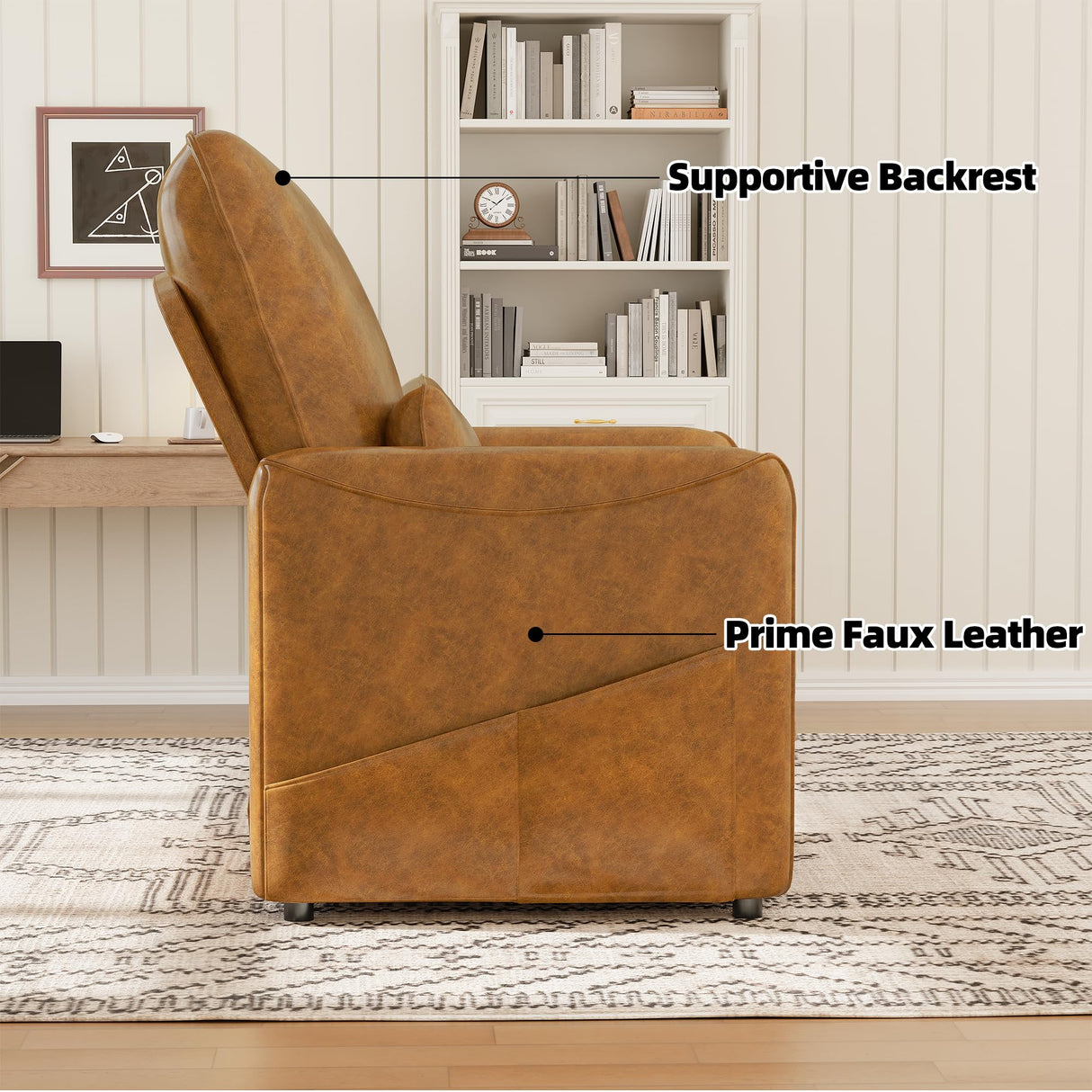 Power Recliner Chair for Adults, Modern Electric Reclining Sofa Chair with Lumbar Support for Living Room, Bedroom JFHID