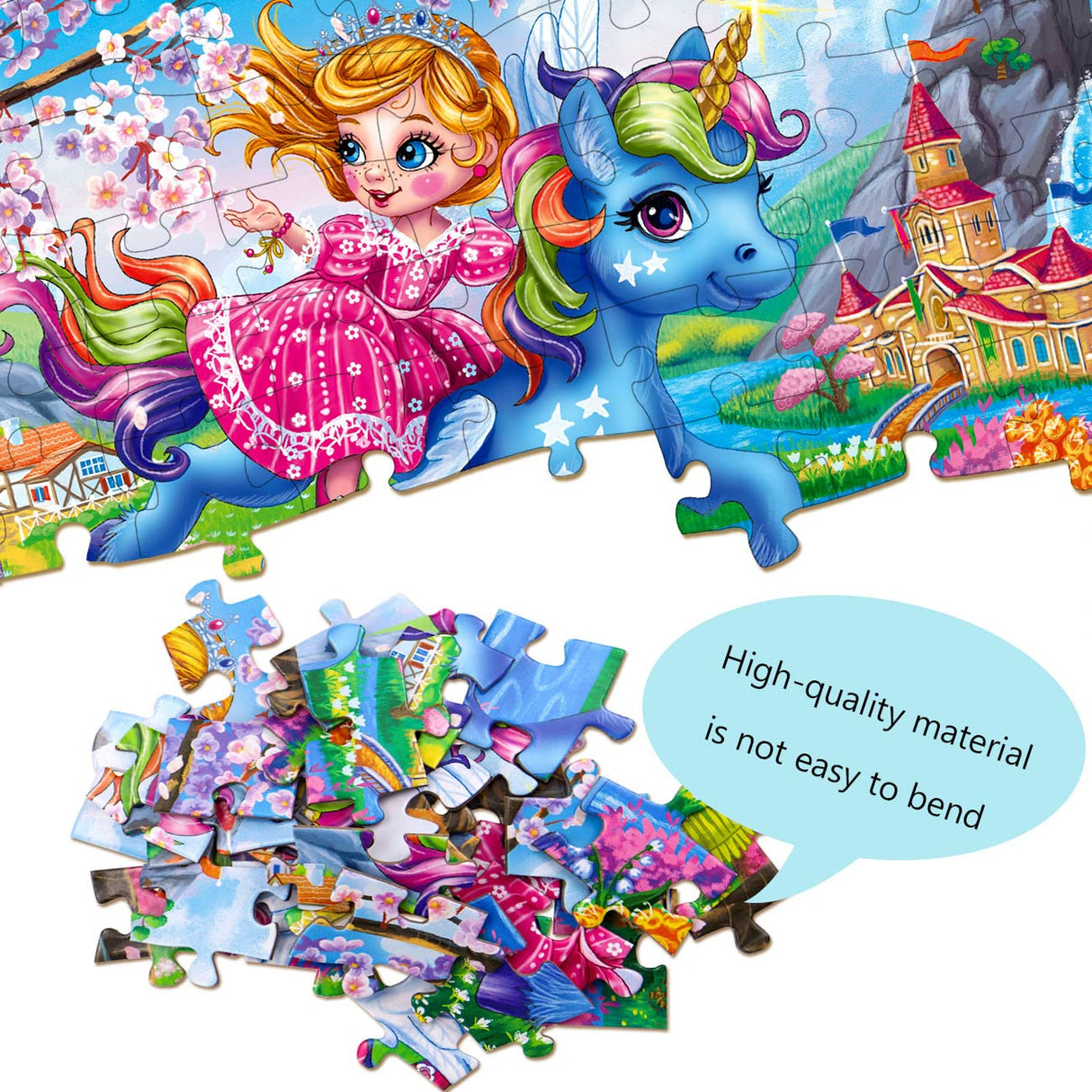 Princess and Unicorn 100 Piece Puzzles for Kids Ages 4-6 Jigsaw Puzzles for Toddlers Girls 3-5 Preschool Educational Puzzles Boards Toys Gifts for Girls Boys 3 4 5 6 Eirenke