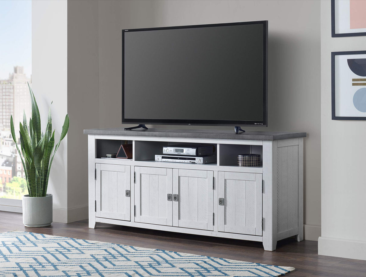 Martin Svensson Home Foundry 65" TV Stand, White Stain with Grey Top Martin Svensson Home