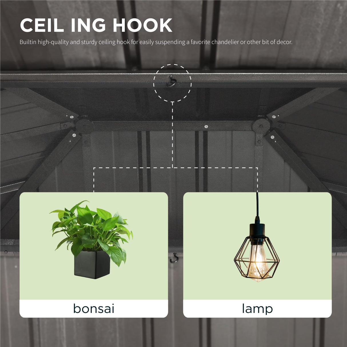 GREEN PARTY 12 X 14ft Hardtop Gazebo with Nettings and Curtains, Heavy Duty Double Roof Galvanized Steel, Outdoor Aluminum Gazebos Pergolas for Patios, Backyard, Deck, Garden, Lawns GREEN PARTY