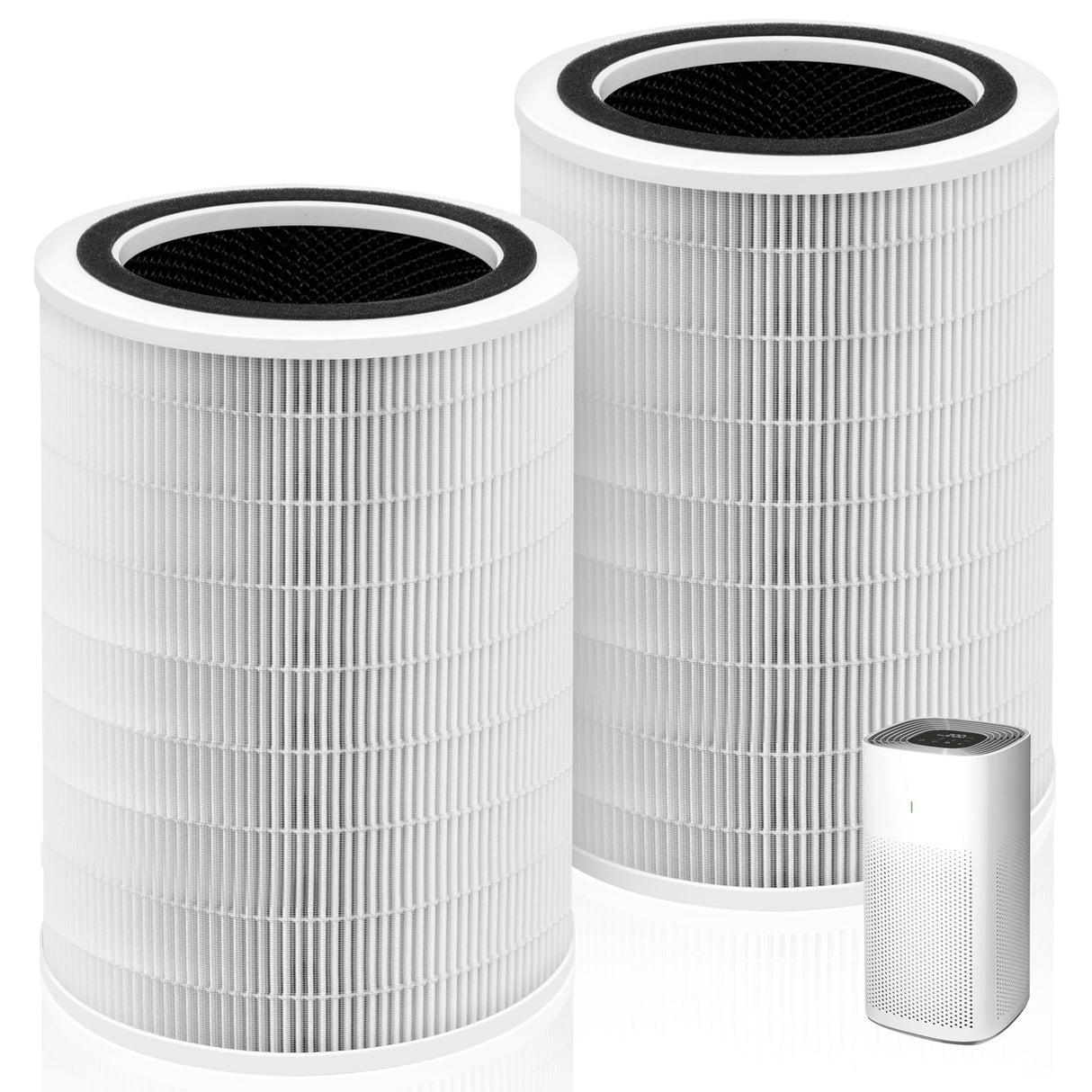 12010 HEPA Replacement Filter for Clorox Large Room Air Purifier 11010 & 11011,3-in-1 H13 True HEPA with Activated Carbon Filter,2 Pack Pulluty