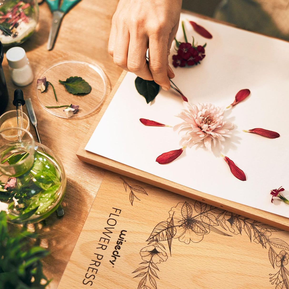 wisedry Flower Press Kit, Easy One-Step Pressing, Even Pressure, 6 Layers, 10 x 6 inch Flower Press Kit for Kids and Adults, Great Gifts for Anyone Who Loves Flowers and Crafts, Gift Box & User Guide wisedry