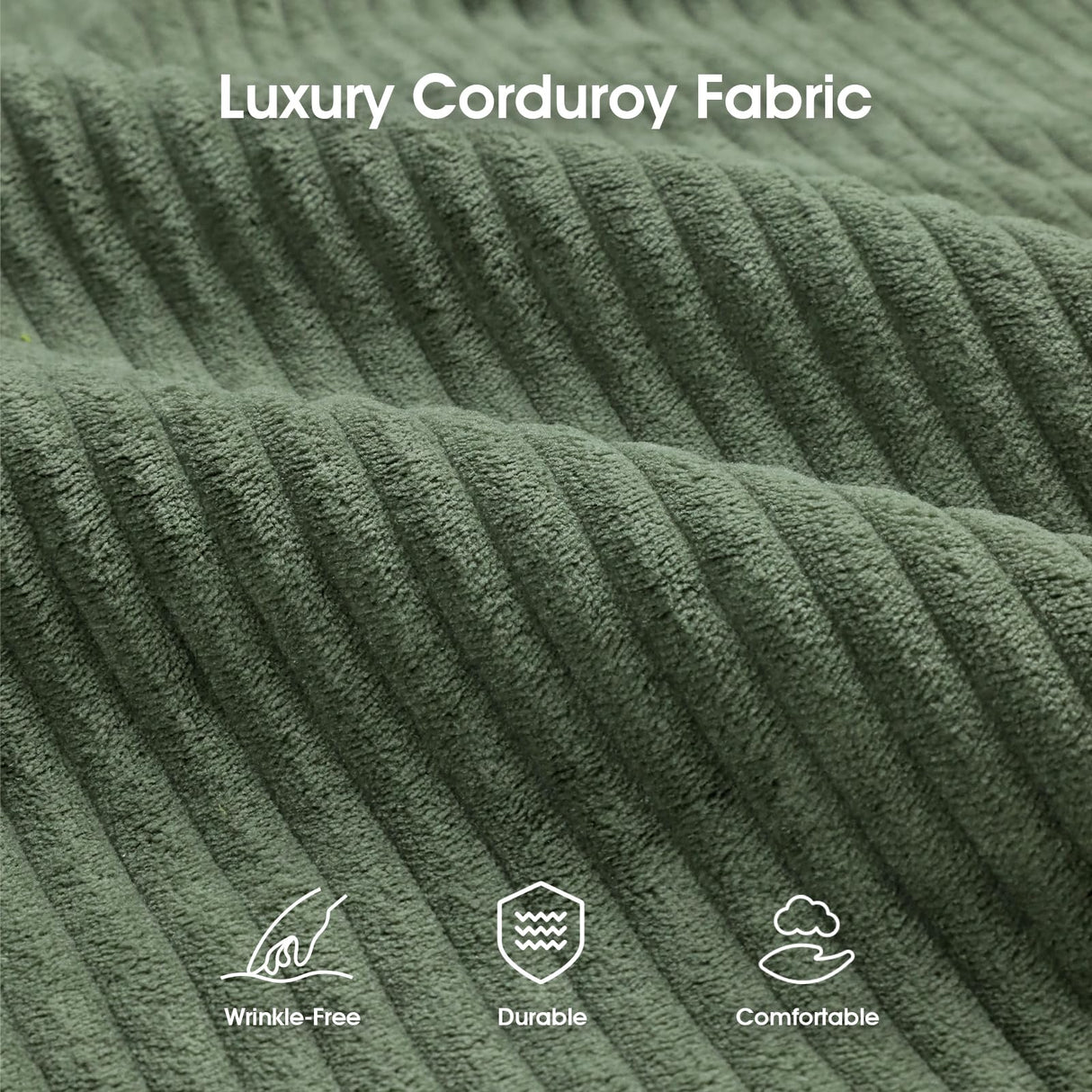 DreamDashio Futon Sofa Bed, 69 inch Futon Couch with Adjustable Backrest, Corduroy Convertible Sleeper Sofa Bed, Folding Sleeper Recliner for Apartment, Living Room, Office, Green DreamDashio