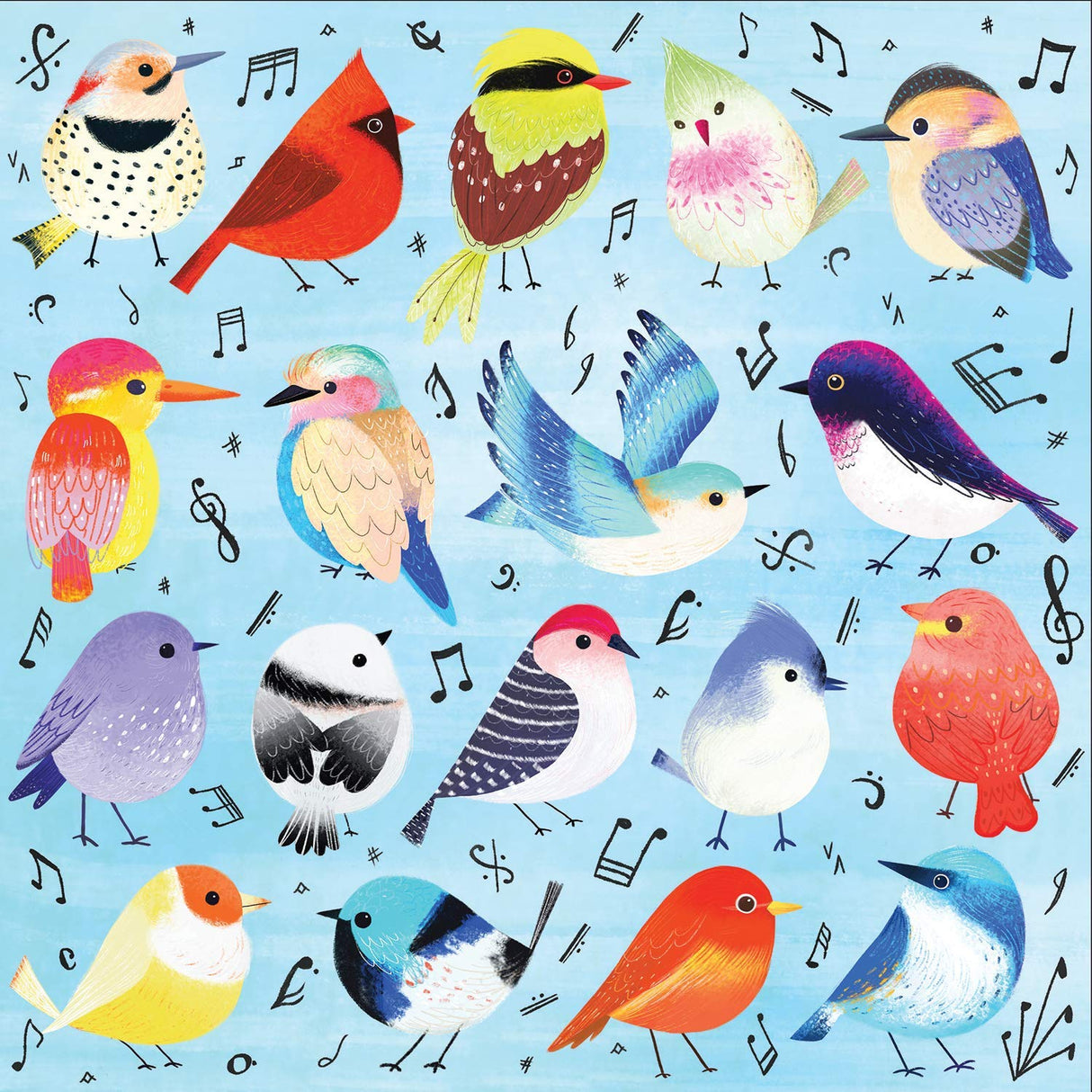 Mudpuppy Songbirds 500 Piece Family Jigsaw Puzzle, Illustrated Songbird Puzzle for Families and Adults with Colorful Birds and Music Notes Abrams