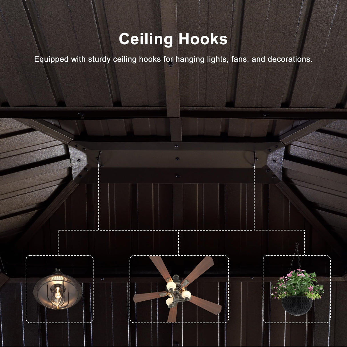 PURPLE LEAF 12' X 20' Hardtop Gazebo Pavilion for Outdoor with Netting and Curtains Deck Backyard Heavy Duty Sunshade Large Metal Patio Permanent Canopy PURPLE LEAF