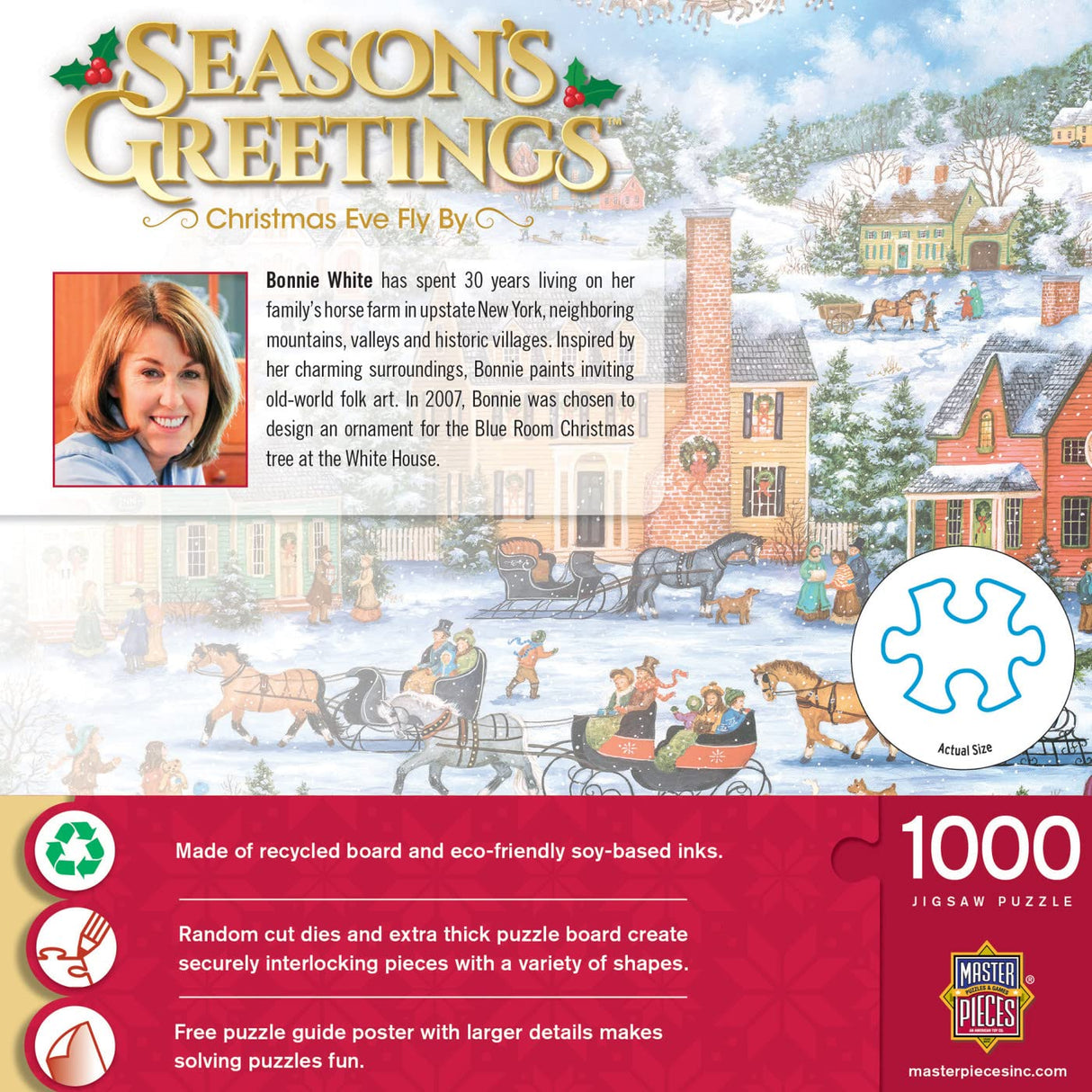 MasterPieces 1000 Piece Holiday Jigsaw Puzzle - Christmas Eve Fly By - 19.25"x26.75" Masterpieces