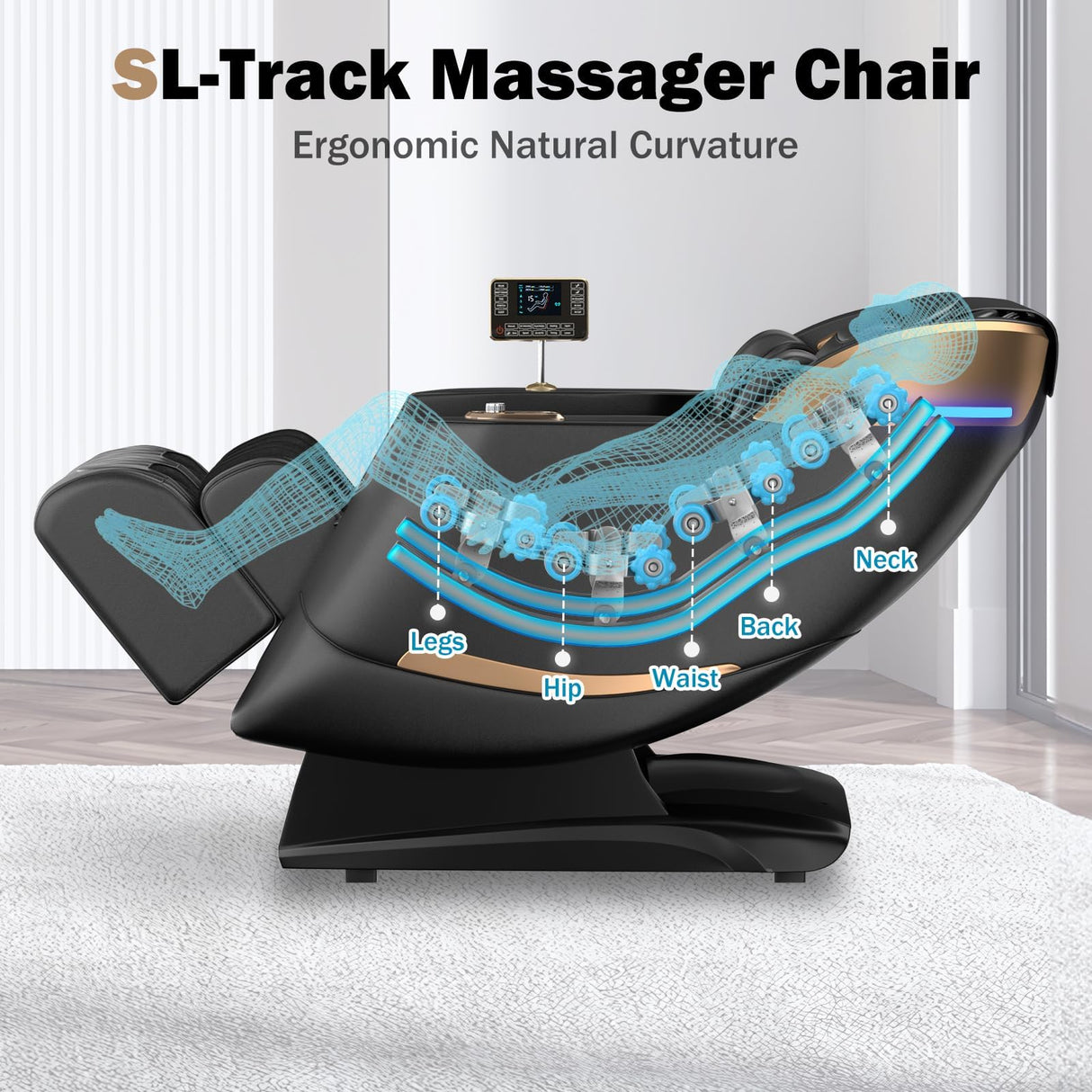 Culanta Massage Chair Full Body, Zero Gravity SL-Track Shiatsu Massage Recliner Chair with Body Scan, Airbags, Foot Rollers, Deep Yoga Stretch, Heating (U1-Black) Culanta