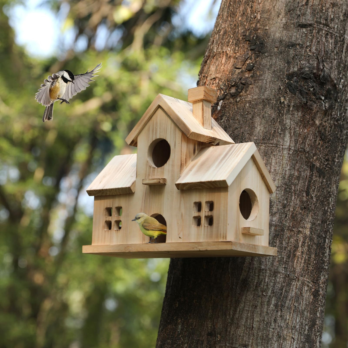 Bird House,Large Bird Houses for Outside,Hummingbird House,Bluebird Finch Wooden Hanging Birdhouse for Garden Wooden XDYGHH
