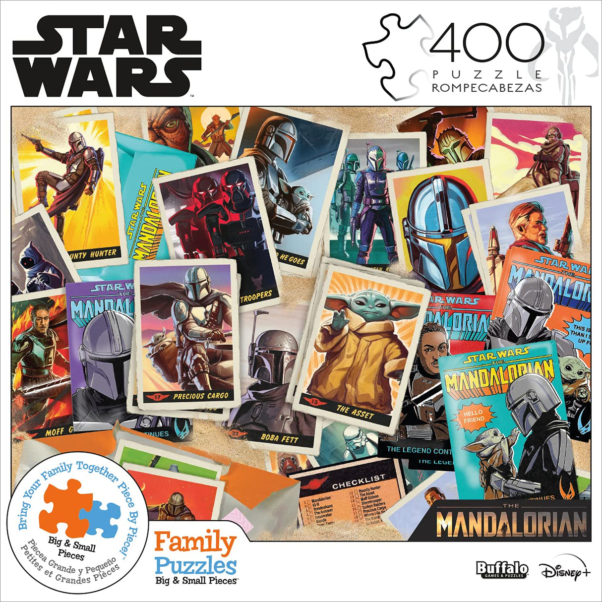 Buffalo Games - Star Wars - The Mandalorian Trading Card Expansion Pack - 400 Piece Jigsaw Puzzle for Families -Challenging Puzzle Perfect for Game Nights - Size is 21.25 x 15.00 Buffalo Games