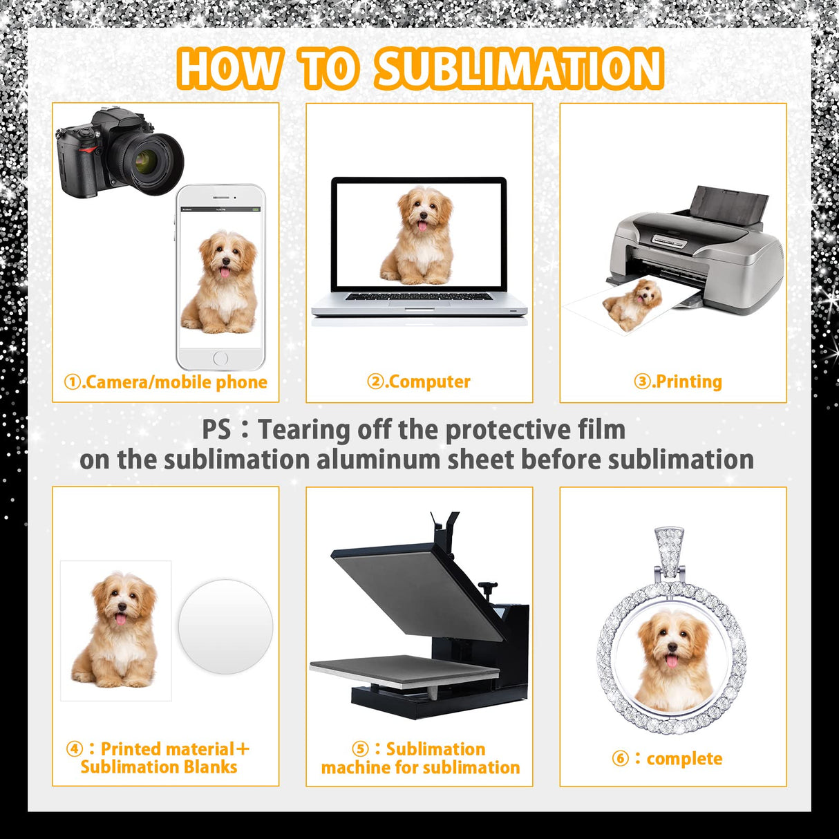 Hicarer 27 Pcs Rhinestone Bezel Pendant Trays Set Thanksgiving Gifts Christmas Gifts include 9 Round 25mm Double Sided Blank Rhinestone Bezel Tray with 18 Sublimation Blank Discs(White) Hicarer