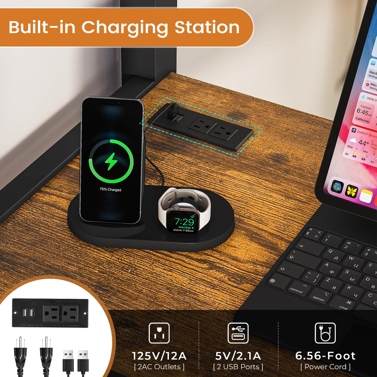 Hasuit Loft Bed Twin Size with Desk and Charging Station Metal Twin Loft Bed with LED Lights, 4 Storage Shelves & 2 Fabric Drawers, Twin Size Loft Bed with Safety Guard, Clothes Rail & Ladder, Black Hasuit