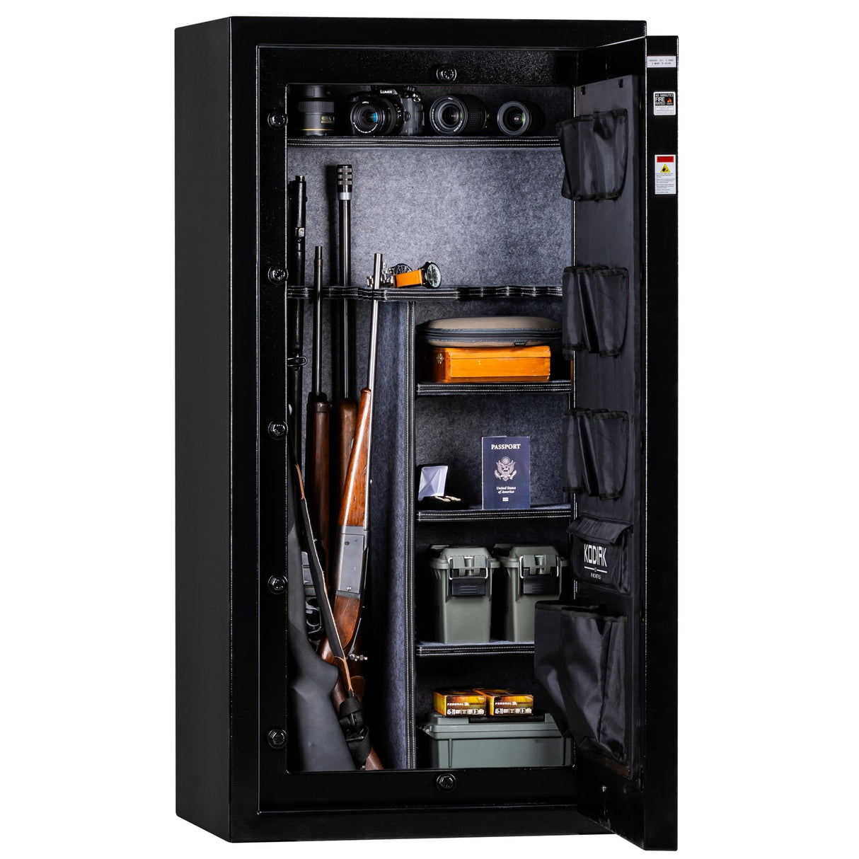 Kodiak Gun Safe for Rifles & Pistols, KBX5629 by Rhino Metals with New SafeX Security System, Safely Stores 42 Long Guns & 9 Handguns, Door Organizer for Handguns & Ammo, 390lbs Kodiak