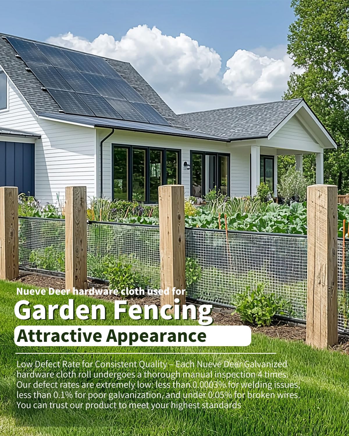 Nueve Deer 1/2 inch Hardware Cloth 48x50 19-Gauge - Hot Dipped Galvanized After Welding - Chicken Wire Fence Roll, Wire Mesh Roll, Rabbit Wire Fencing, Cage Wire, Chicken Coop/Run Cover Nueve Deer