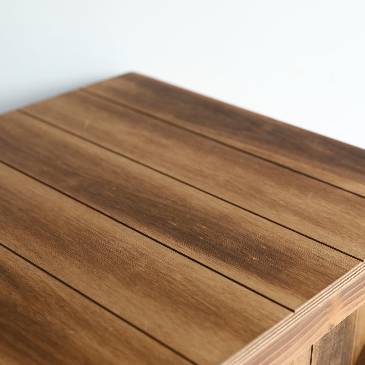 COLLECTIVE HOME - Wood Storage Ottoman, Rustic Storage Stool, 2 Pack Cube Seat Foot Rest Stool, Accent Side Table, Metal Storage Bin for Living Room Furniture, 16"/12" (Wood, barn Door) COLLECTIVE HOME