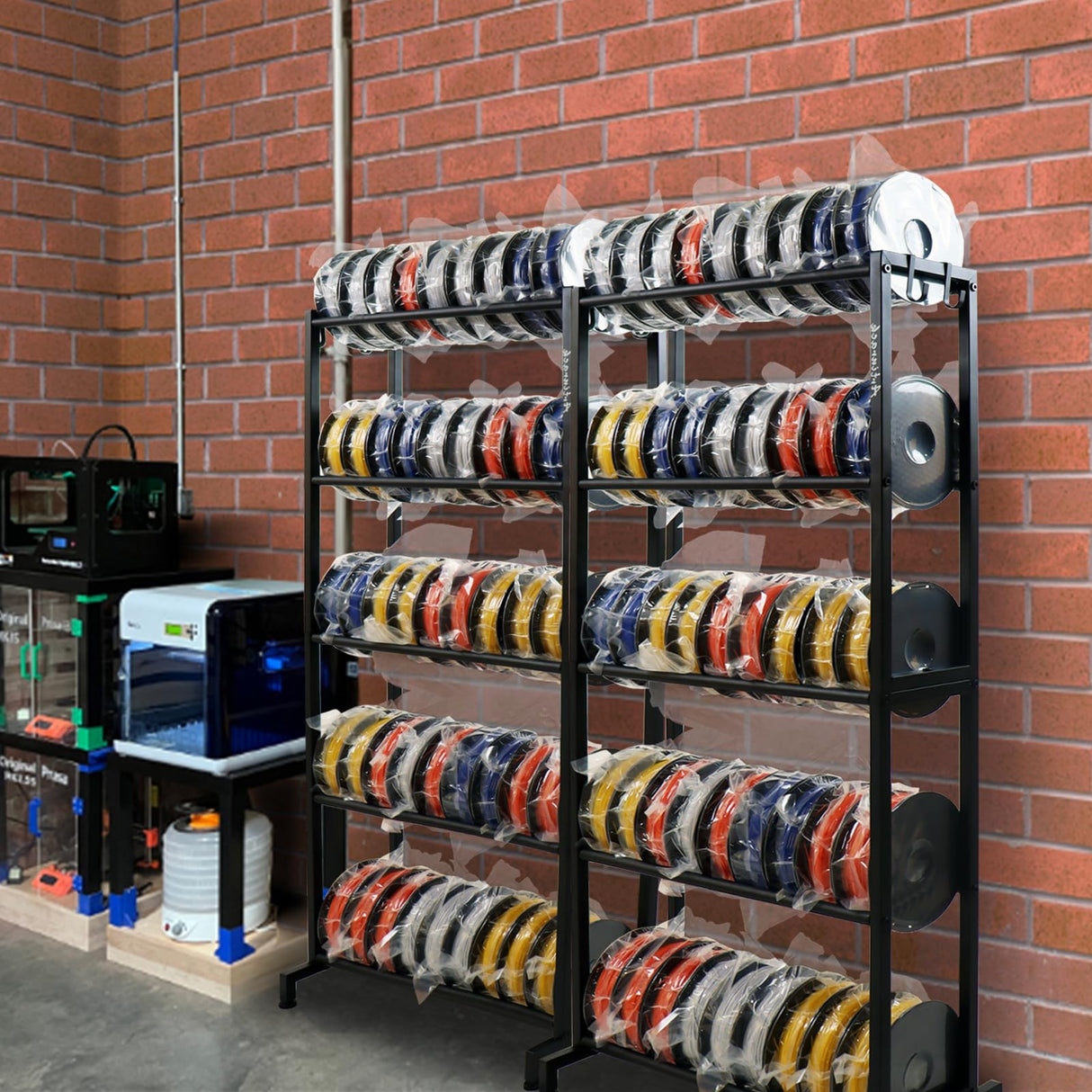 ARTINRACK 3D Printer Filament Storage Rack, Heavy Duty Storage Shelves for 40+ Printing Filaments, 5 Tier Filament Spool Holder Rack for 3D Printing Business Studio Workshop ARTINRACK